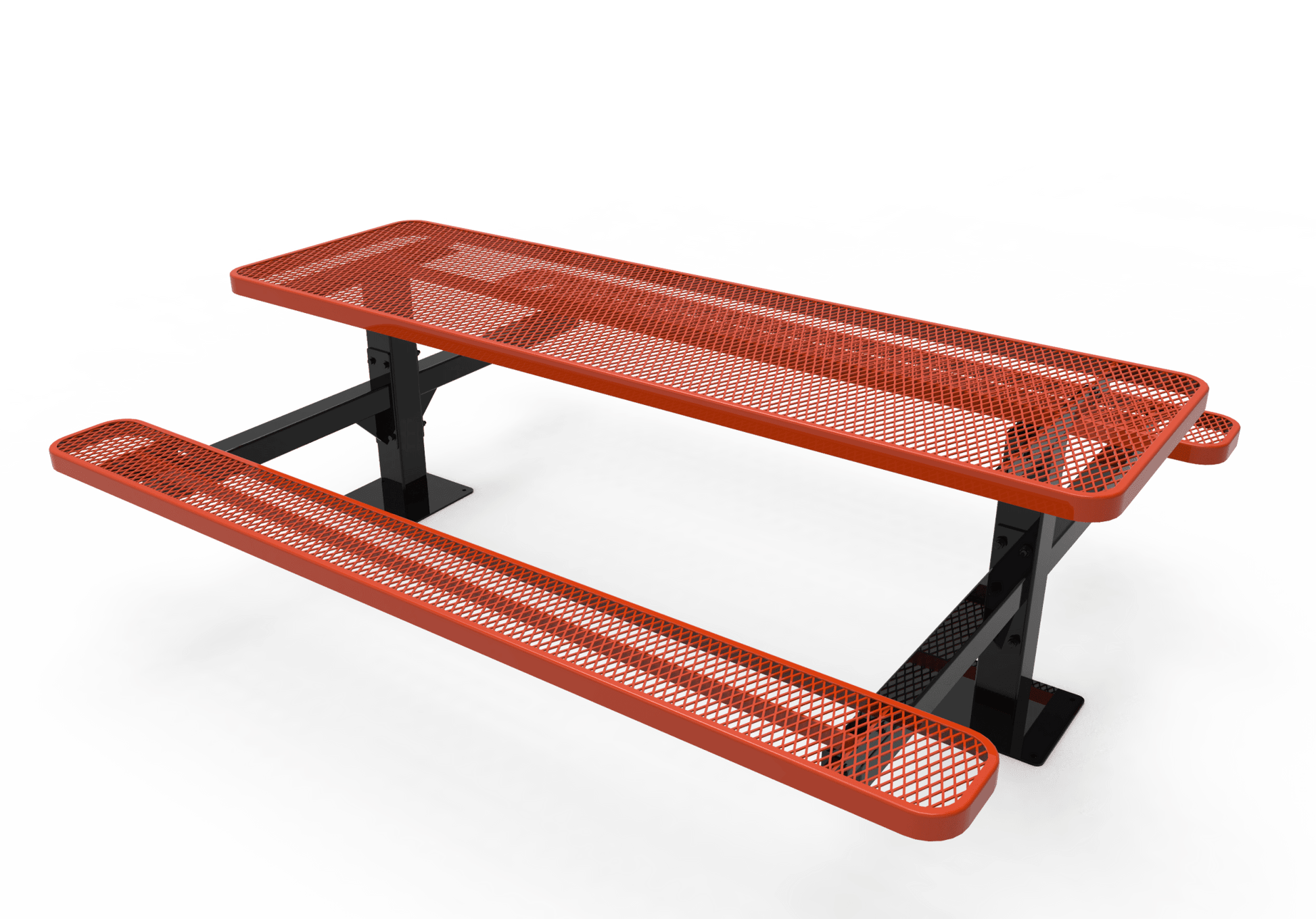 MyTcoat MYT-TRT08-09 8′ Rectangular Double Pedestal Picnic Table with Surface Mount (96"W x 75.5"D x 30"H) - SchoolOutlet