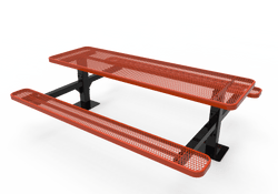 MyTcoat MYT-TRT08-09 8′ Rectangular Double Pedestal Picnic Table with Surface Mount (96"W x 75.5"D x 30"H)