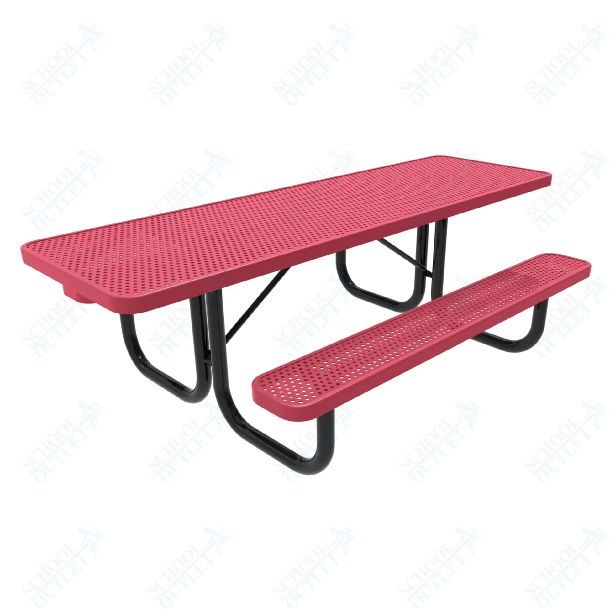 MyTcoat MYT - TRT08 - 002 8' Rectangular Portable Picnic Table with 2 Benches and Alternate ADA Accessible (94"W x 60"D x 30''H) - SchoolOutlet