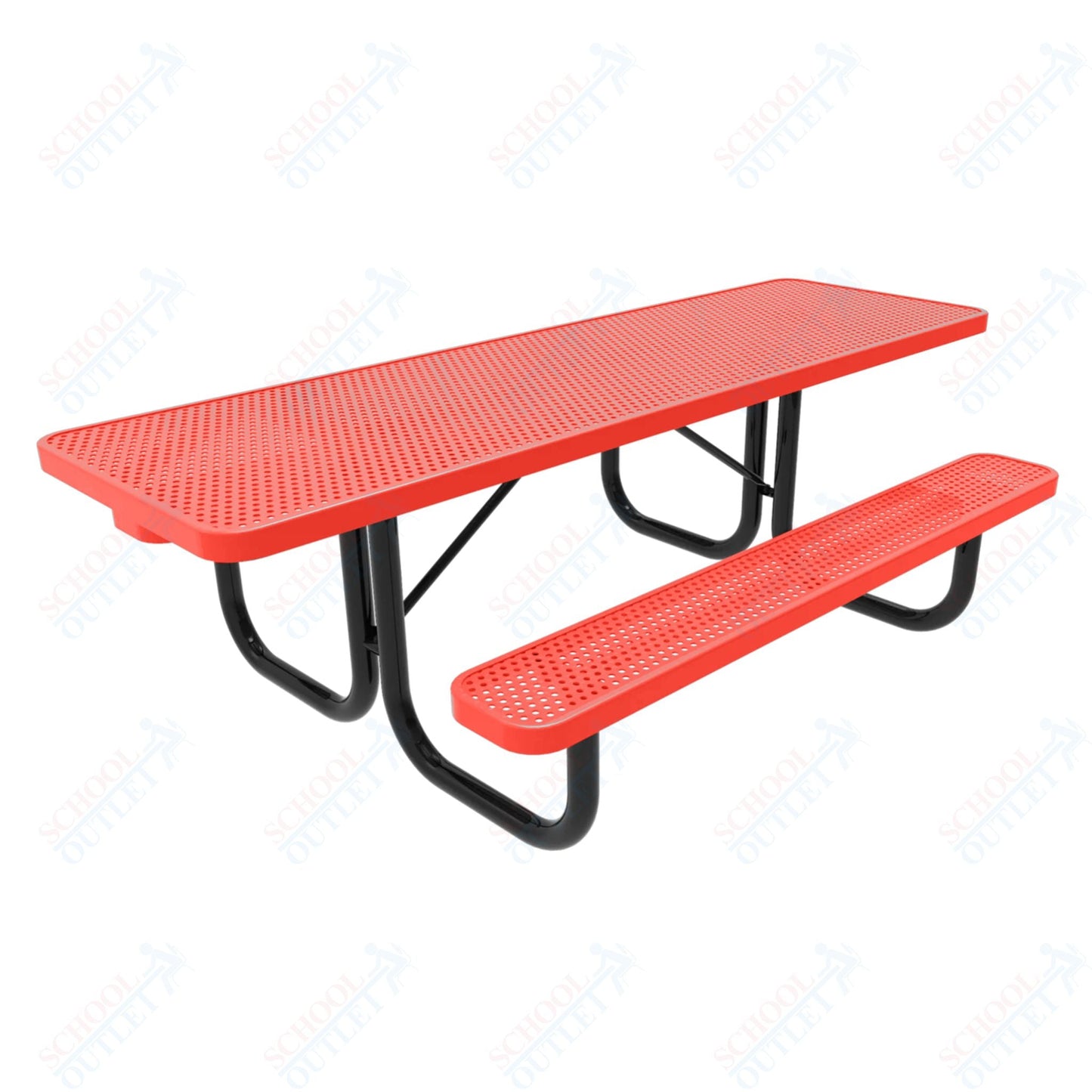 MyTcoat MYT - TRT08 - 002 8' Rectangular Portable Picnic Table with 2 Benches and Alternate ADA Accessible (94"W x 60"D x 30''H) - SchoolOutlet