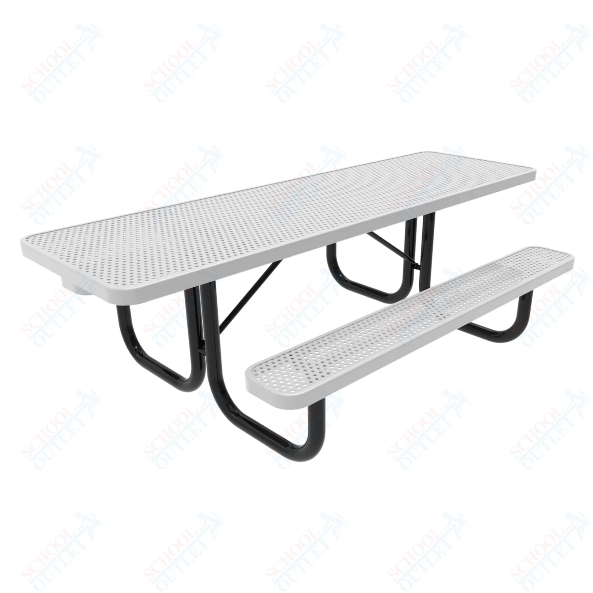 MyTcoat MYT - TRT08 - 002 8' Rectangular Portable Picnic Table with 2 Benches and Alternate ADA Accessible (94"W x 60"D x 30''H) - SchoolOutlet