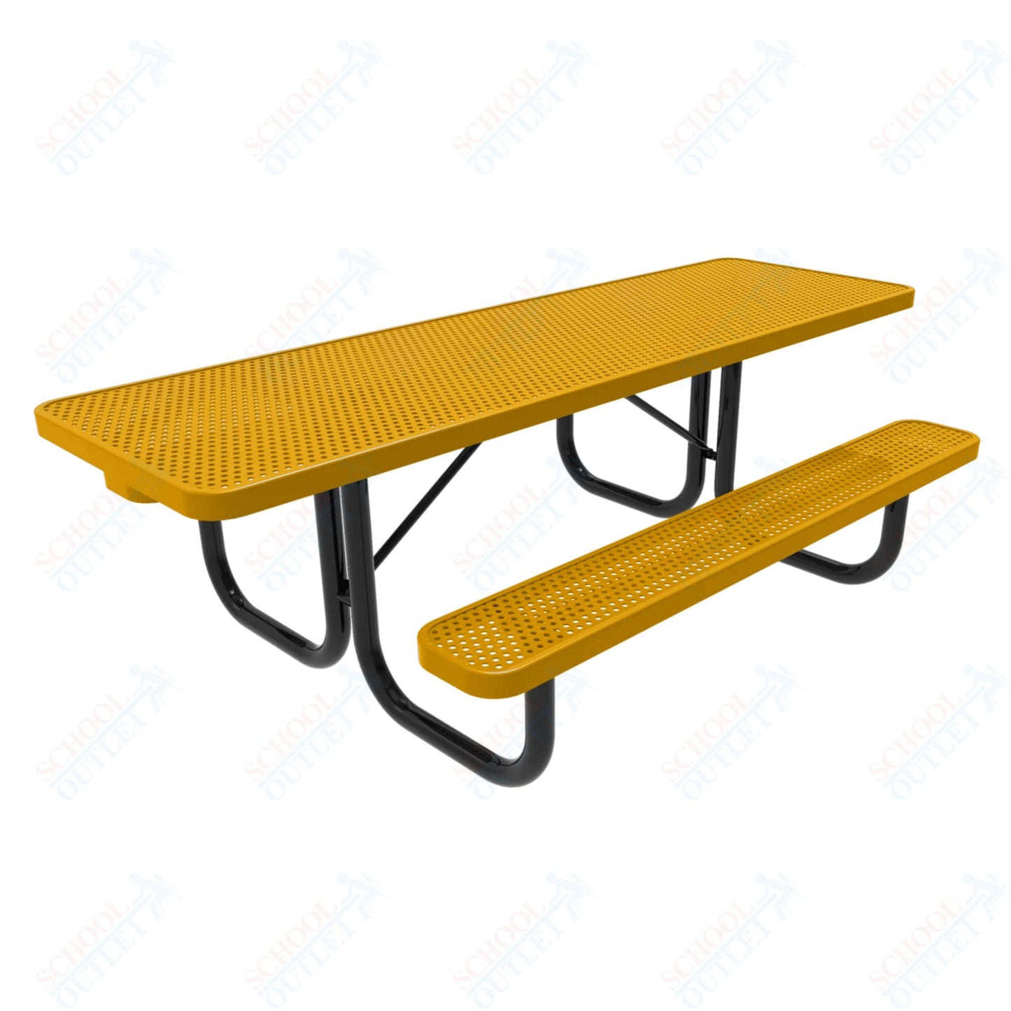 MyTcoat MYT - TRT08 - 002 8' Rectangular Portable Picnic Table with 2 Benches and Alternate ADA Accessible (94"W x 60"D x 30''H) - SchoolOutlet