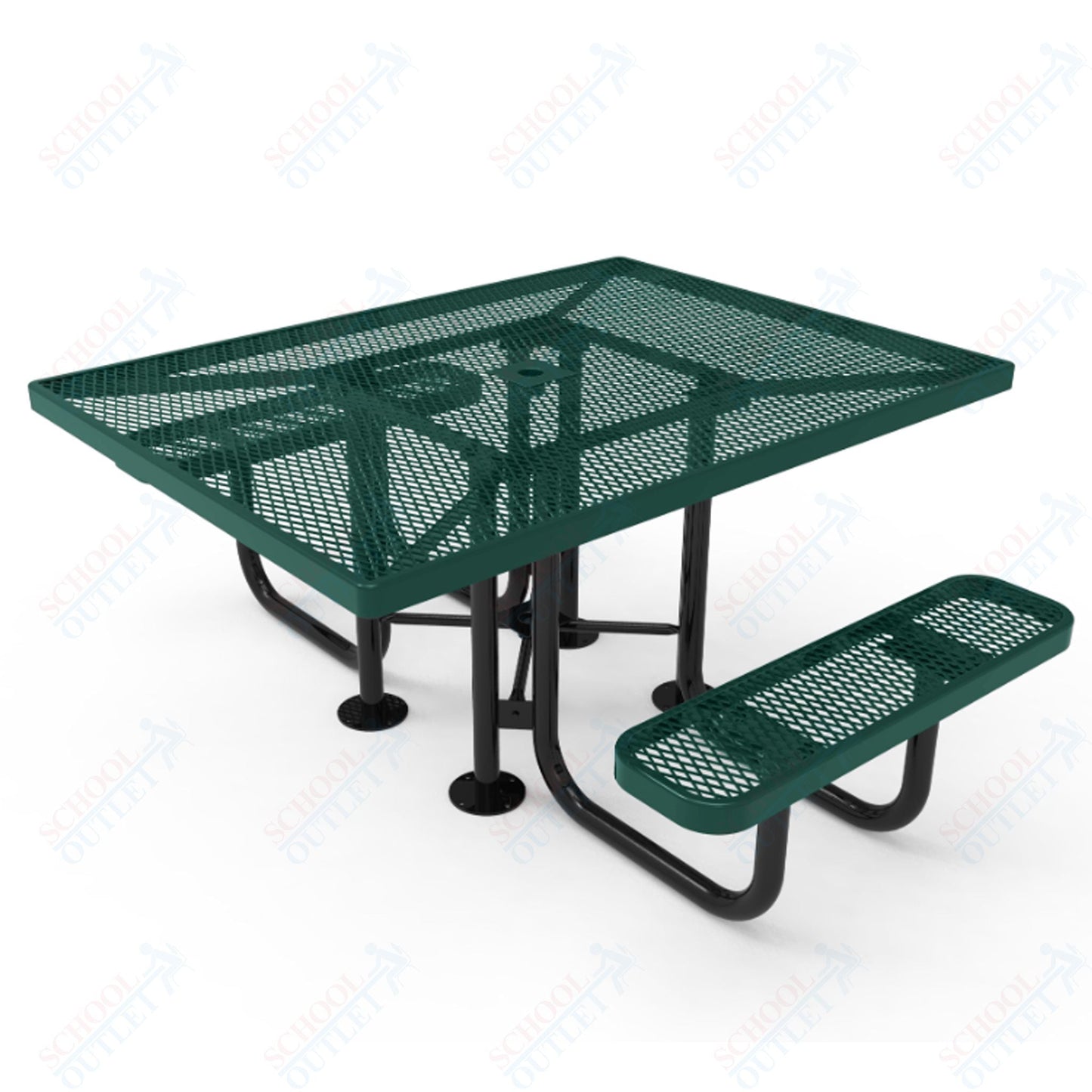 MyTcoat MYT - TSQ46 - 012 46″ Square Portable Picnic Table with 2 Seat and ADA Accessible (77"W x 62"D x 30"H) - SchoolOutlet