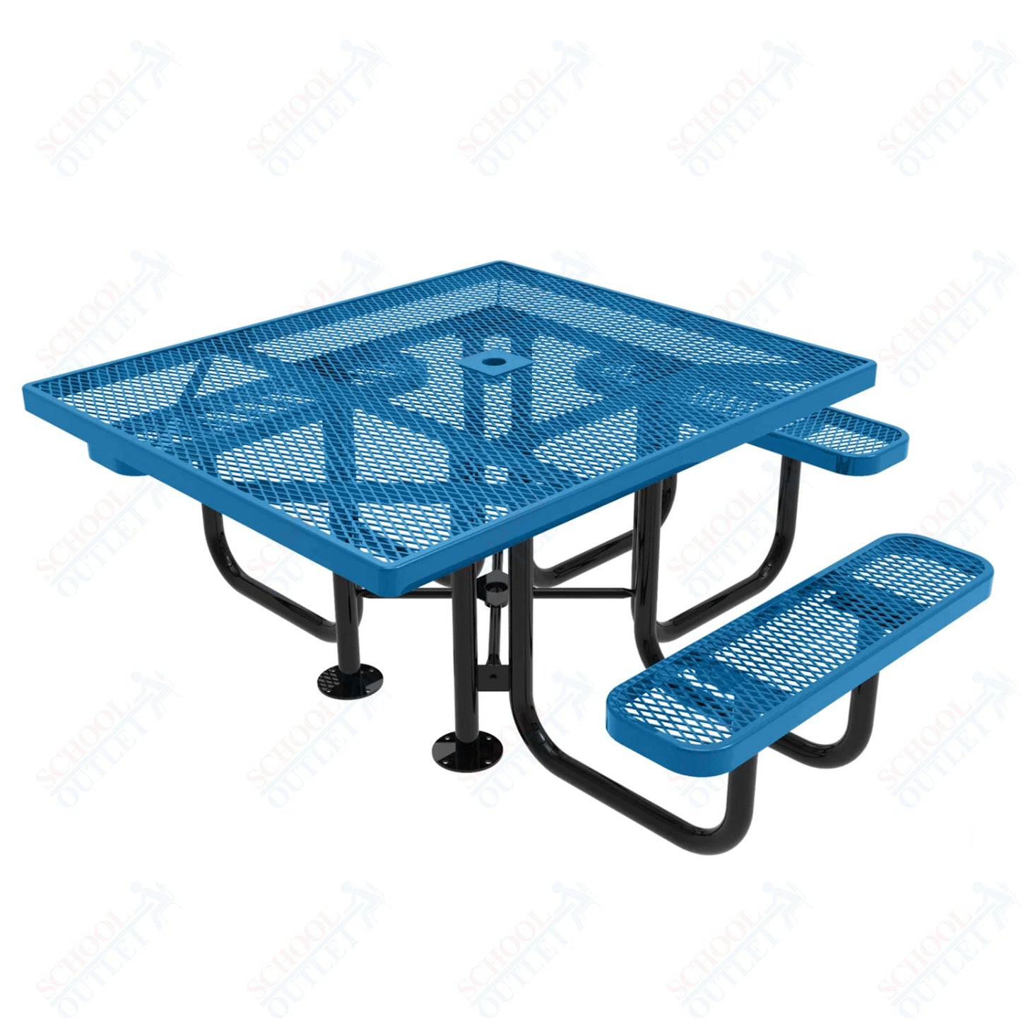 MyTcoat MYT - TSQ46 46″ Square Portable Picnic Table with 3 Seat and ADA Accessible (77"W x 69.5"D x 30"H) - SchoolOutlet