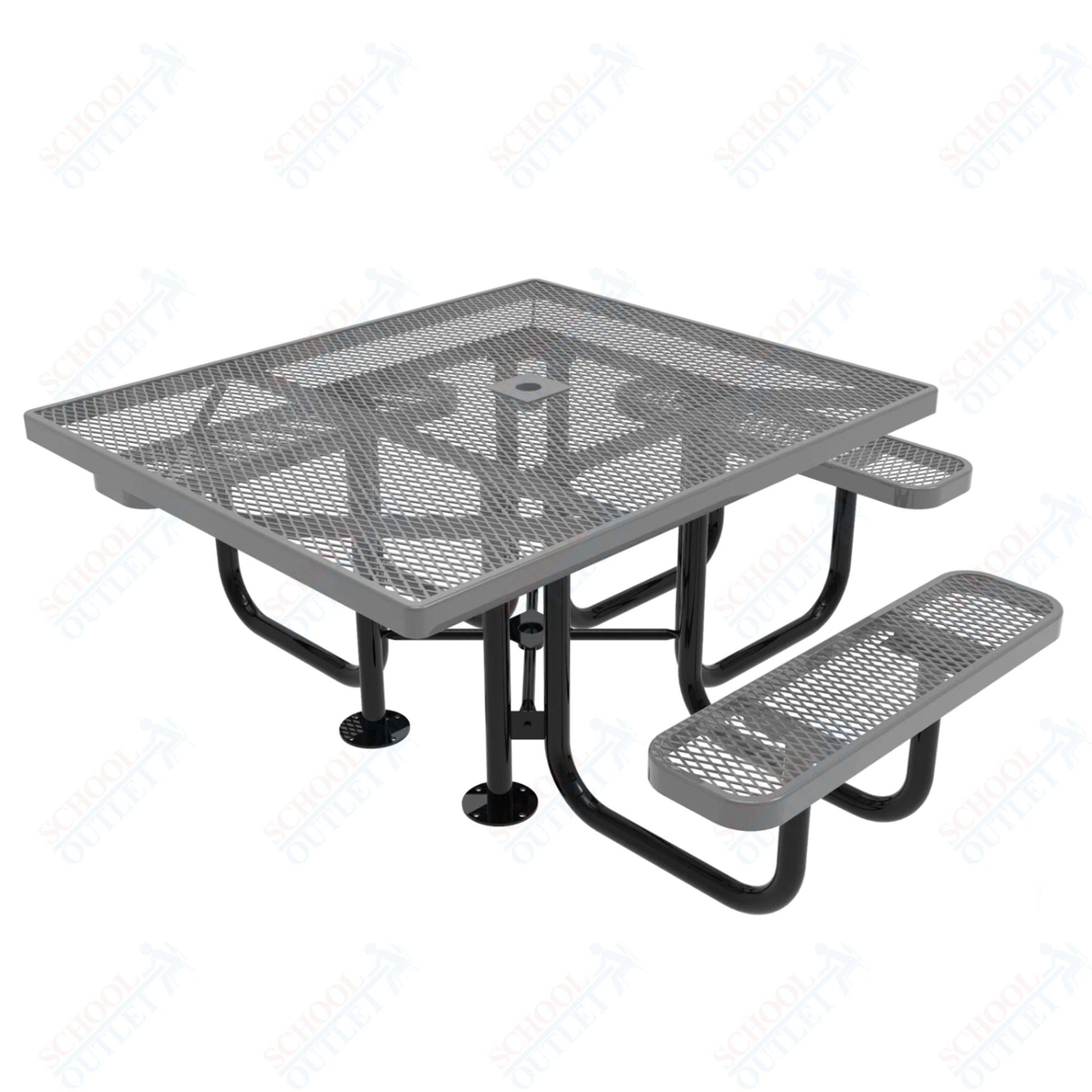 MyTcoat MYT - TSQ46 46″ Square Portable Picnic Table with 3 Seat and ADA Accessible (77"W x 69.5"D x 30"H) - SchoolOutlet