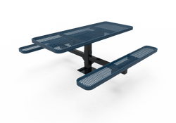 MyTcoat MYT-TSQ46-14-013 46″ Square Pedestal Picnic Table with Inground Mount, 3 Seat And ADA Accessible (77"W x 69.5"D x 30"H)