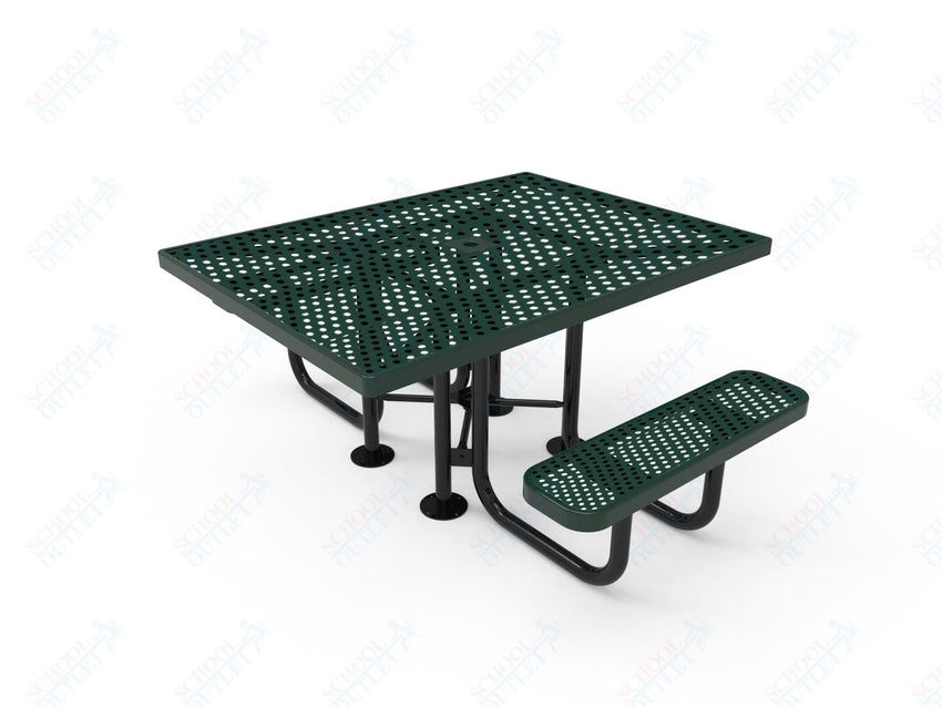 MyTcoat MYT - TSQ46 - 012 46″ Square Portable Picnic Table with 2 Seat and ADA Accessible (77"W x 62"D x 30"H) - SchoolOutlet