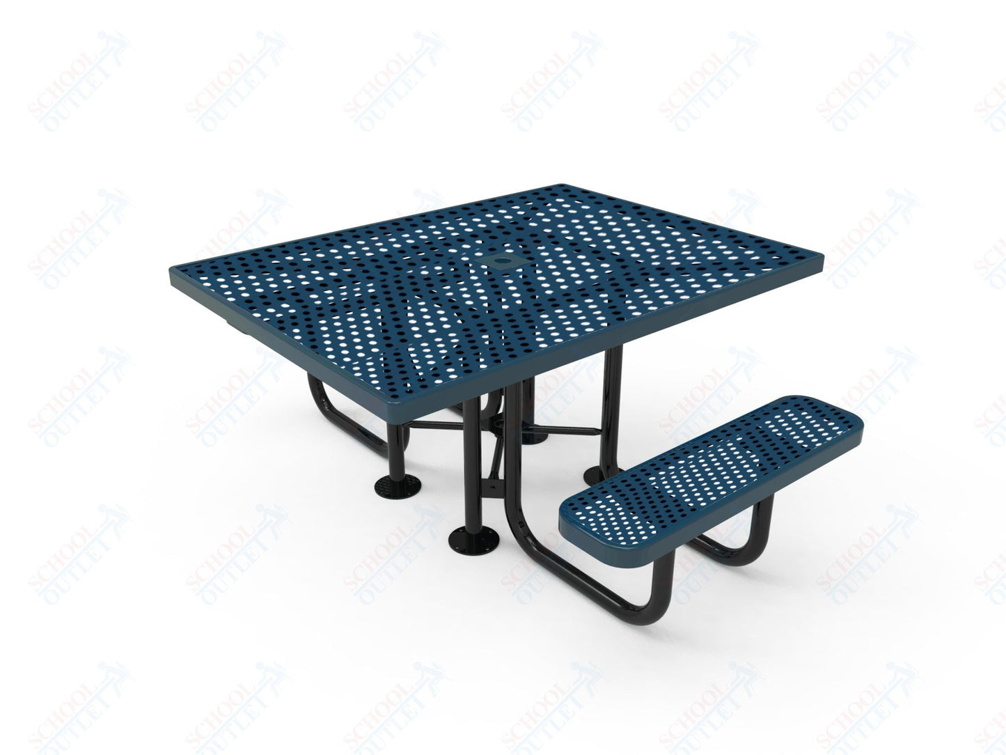 MyTcoat MYT - TSQ46 - 012 46″ Square Portable Picnic Table with 2 Seat and ADA Accessible (77"W x 62"D x 30"H) - SchoolOutlet