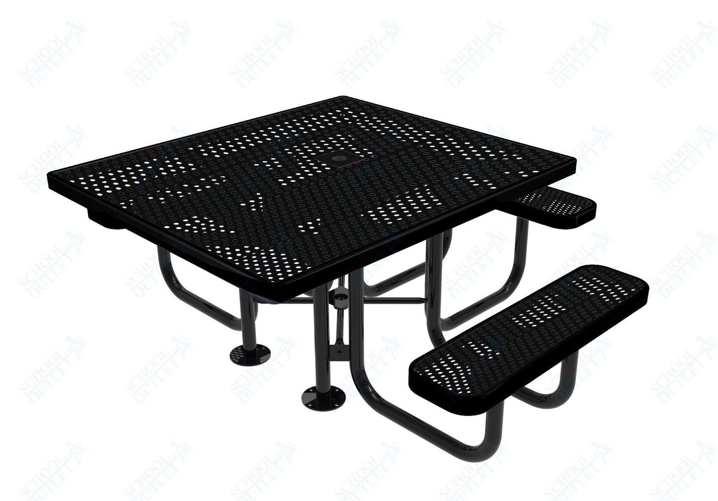 MyTcoat MYT - TSQ46 46″ Square Portable Picnic Table with 3 Seat and ADA Accessible (77"W x 69.5"D x 30"H) - SchoolOutlet