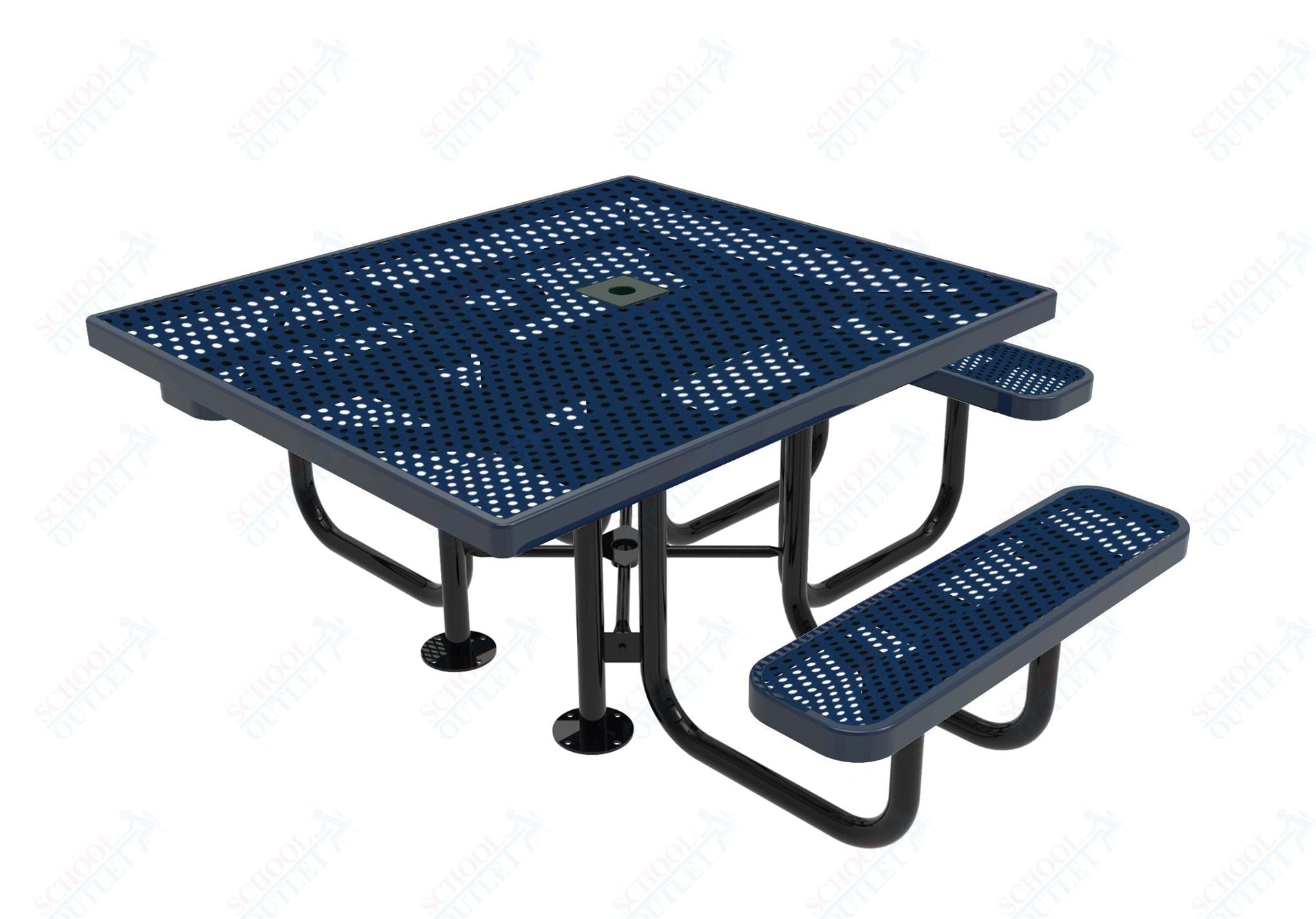 MyTcoat MYT - TSQ46 46″ Square Portable Picnic Table with 3 Seat and ADA Accessible (77"W x 69.5"D x 30"H) - SchoolOutlet