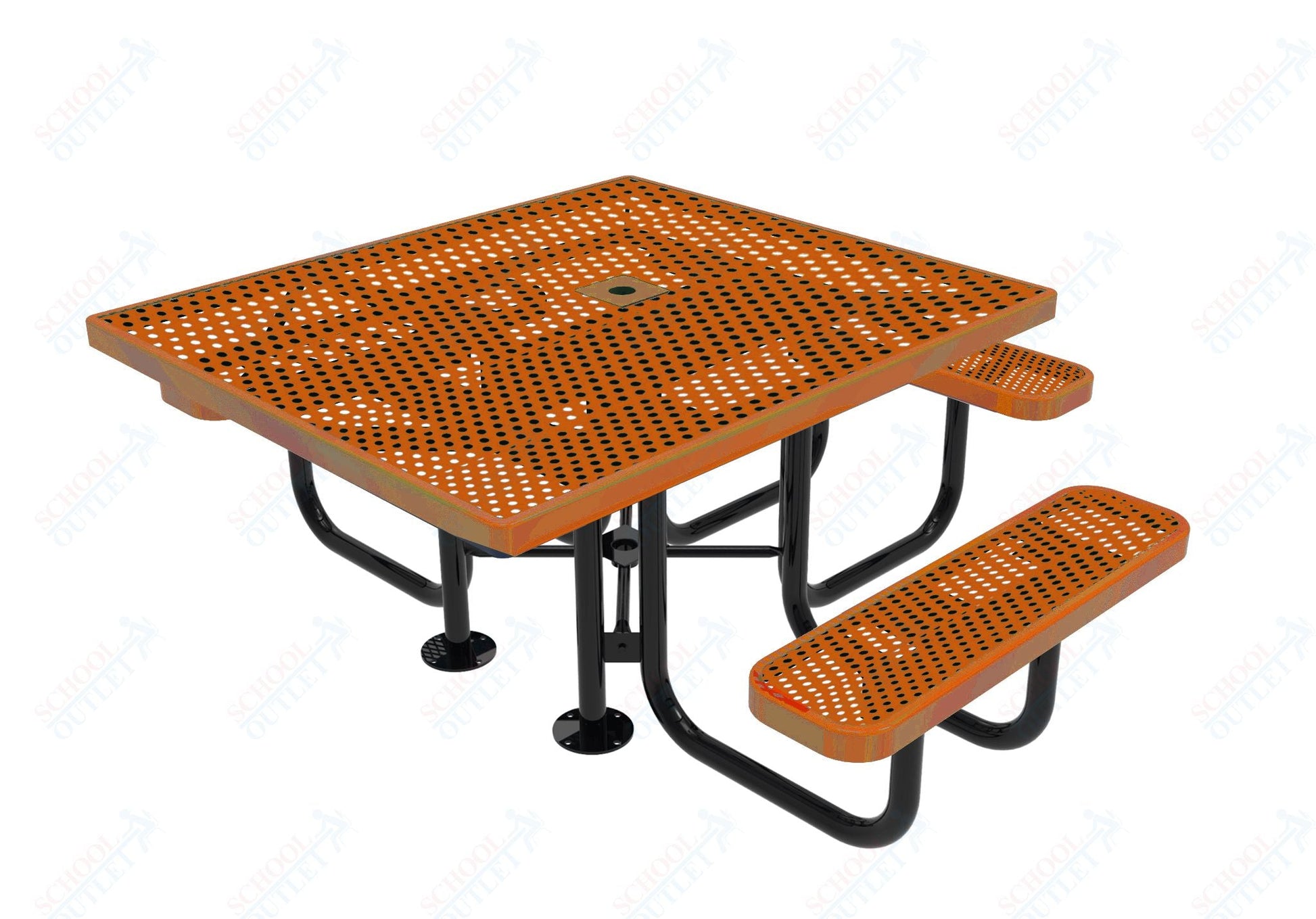 MyTcoat MYT - TSQ46 46″ Square Portable Picnic Table with 3 Seat and ADA Accessible (77"W x 69.5"D x 30"H) - SchoolOutlet