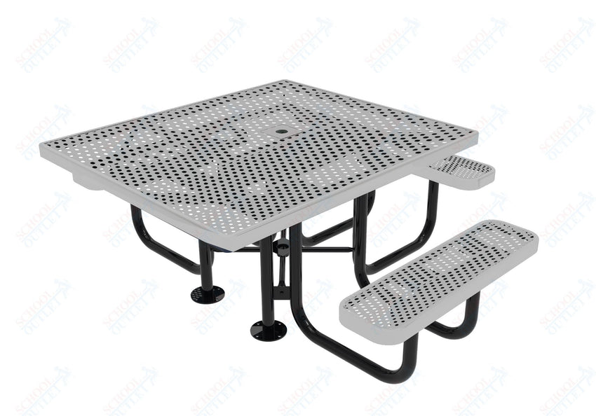 MyTcoat MYT - TSQ46 46″ Square Portable Picnic Table with 3 Seat and ADA Accessible (77"W x 69.5"D x 30"H) - SchoolOutlet