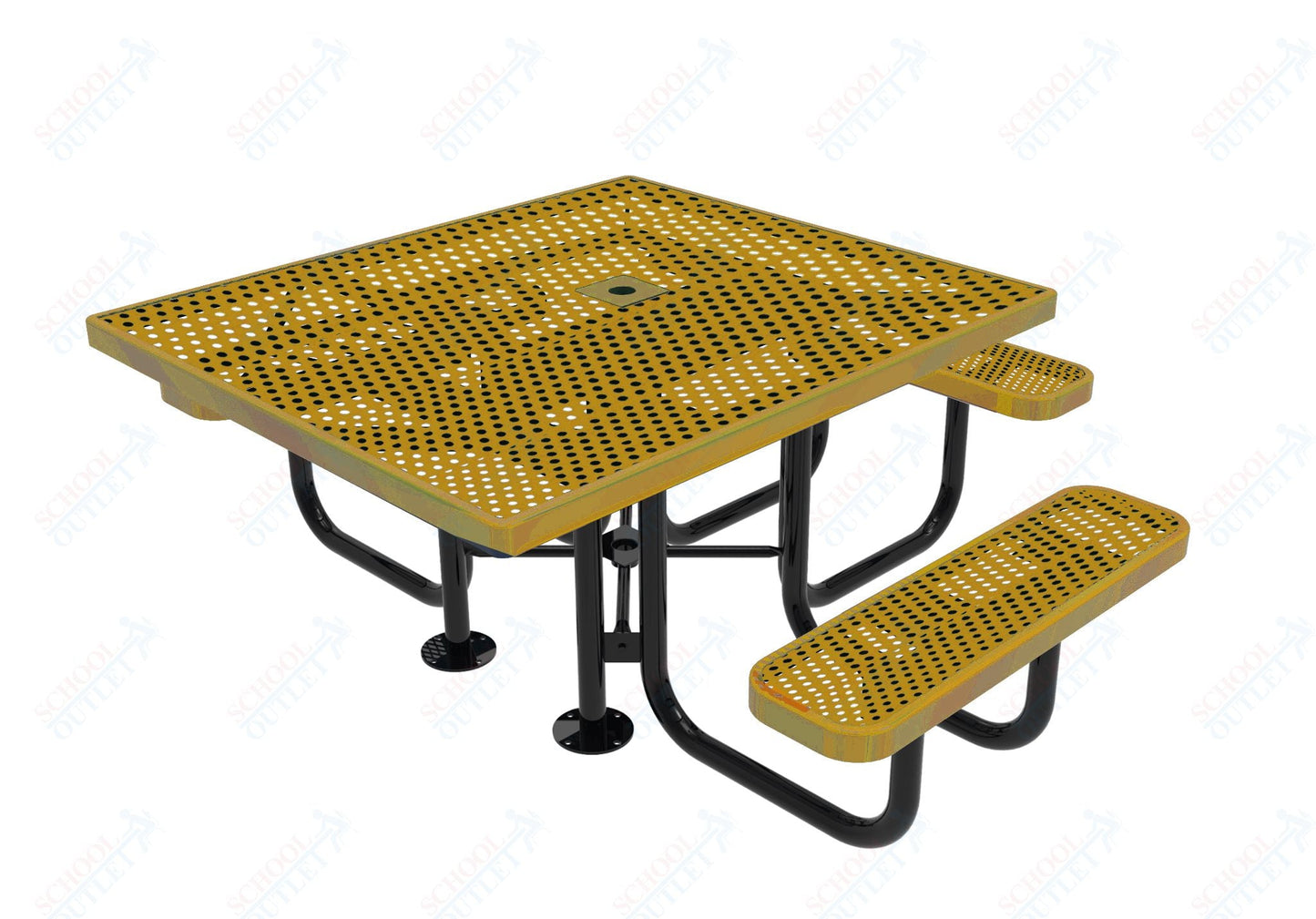 MyTcoat MYT - TSQ46 46″ Square Portable Picnic Table with 3 Seat and ADA Accessible (77"W x 69.5"D x 30"H) - SchoolOutlet