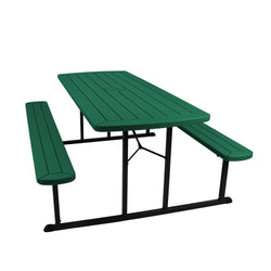 NPS BMPT Series Plastic Folding Picnic Table w/ Bench - 57" W x 72" L (BMPT3072)