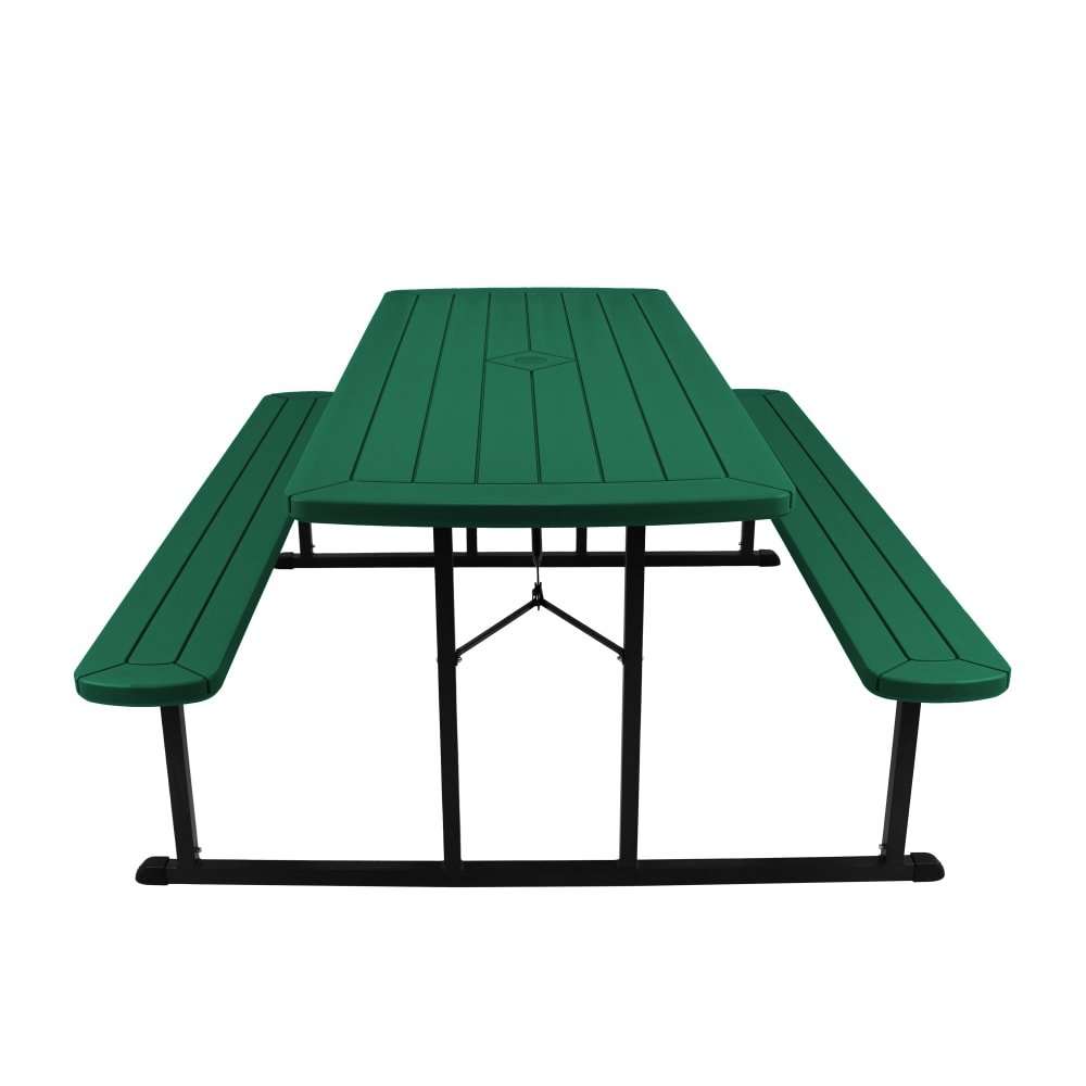 NPS BMPT Series Plastic Folding Picnic Table w/ Bench - 57" W x 72" L (BMPT3072) - SchoolOutlet