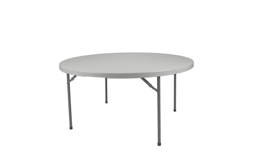 NPS Comfort Max Round Fold - In - Half Plastic Picnic Table 48" Diameter 29.5" H (CMFIH48R) - SchoolOutlet