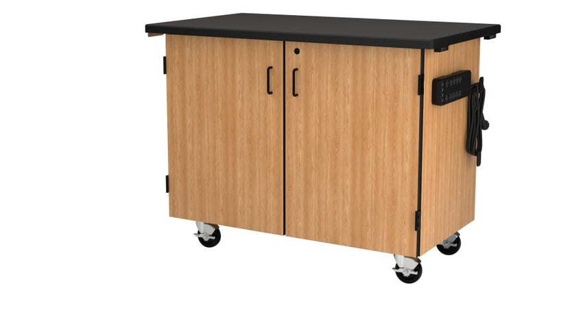 NPS Mobile Science Cart with Shelving, Chem Res Top (National Public Seating NPS-MSC01) - SchoolOutlet