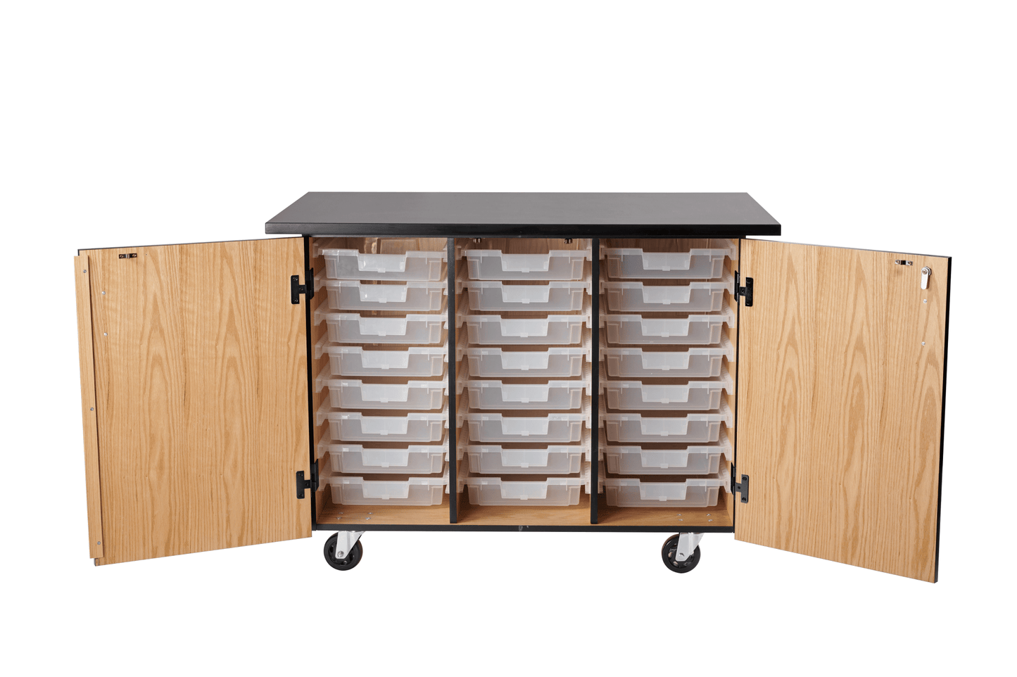 NPS Mobile Science Cart with Tote Trays, Chem Res Top (National Public Seating NPS-MSC04) - SchoolOutlet