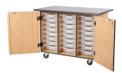 NPS Mobile Science Cart with Tote Trays, Chem Res Top (National Public Seating NPS-MSC04)