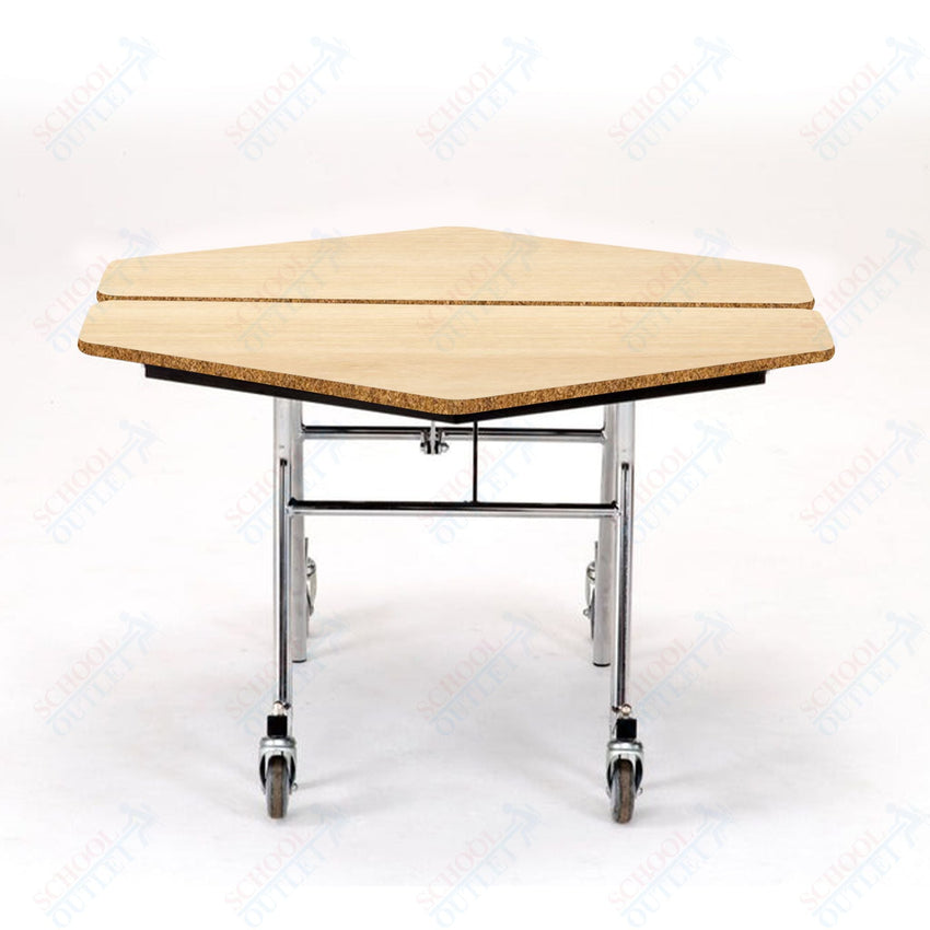 NPS Mobile Cafeteria Hexagon Table Shape Unit - 48" W x 48" L (National Public Seating NPS - MT48H) - SchoolOutlet