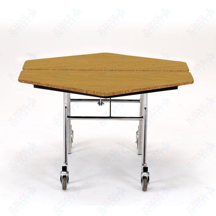 NPS Mobile Cafeteria Hexagon Table Shape Unit - 48" W x 48" L (National Public Seating NPS - MT48H) - SchoolOutlet