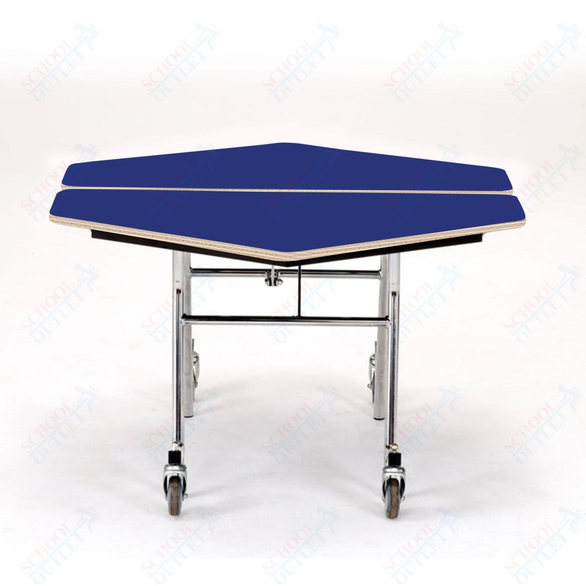 NPS Mobile Cafeteria Hexagon Table Shape Unit - 48" W x 48" L (National Public Seating NPS - MT48H) - SchoolOutlet