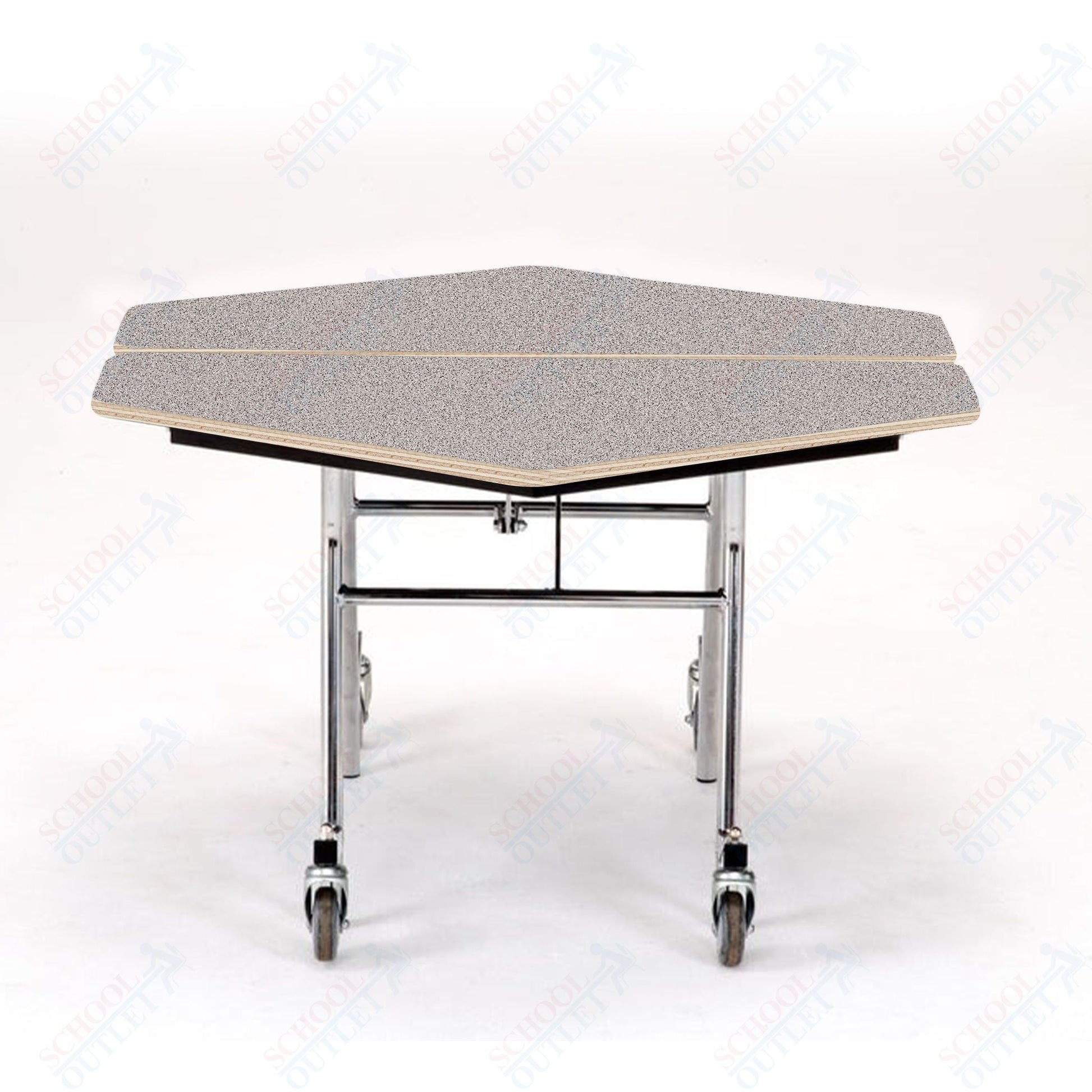 NPS Mobile Cafeteria Hexagon Table Shape Unit - 48" W x 48" L (National Public Seating NPS - MT48H) - SchoolOutlet