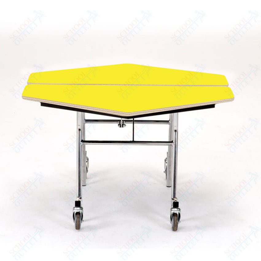 NPS Mobile Cafeteria Hexagon Table Shape Unit - 48" W x 48" L (National Public Seating NPS - MT48H) - SchoolOutlet