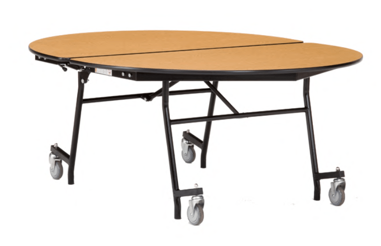 NPS Mobile Cafeteria Oval Table Shape Unit - 72" L x 60" W (National Public Seating NPS-MT72V) - SchoolOutlet