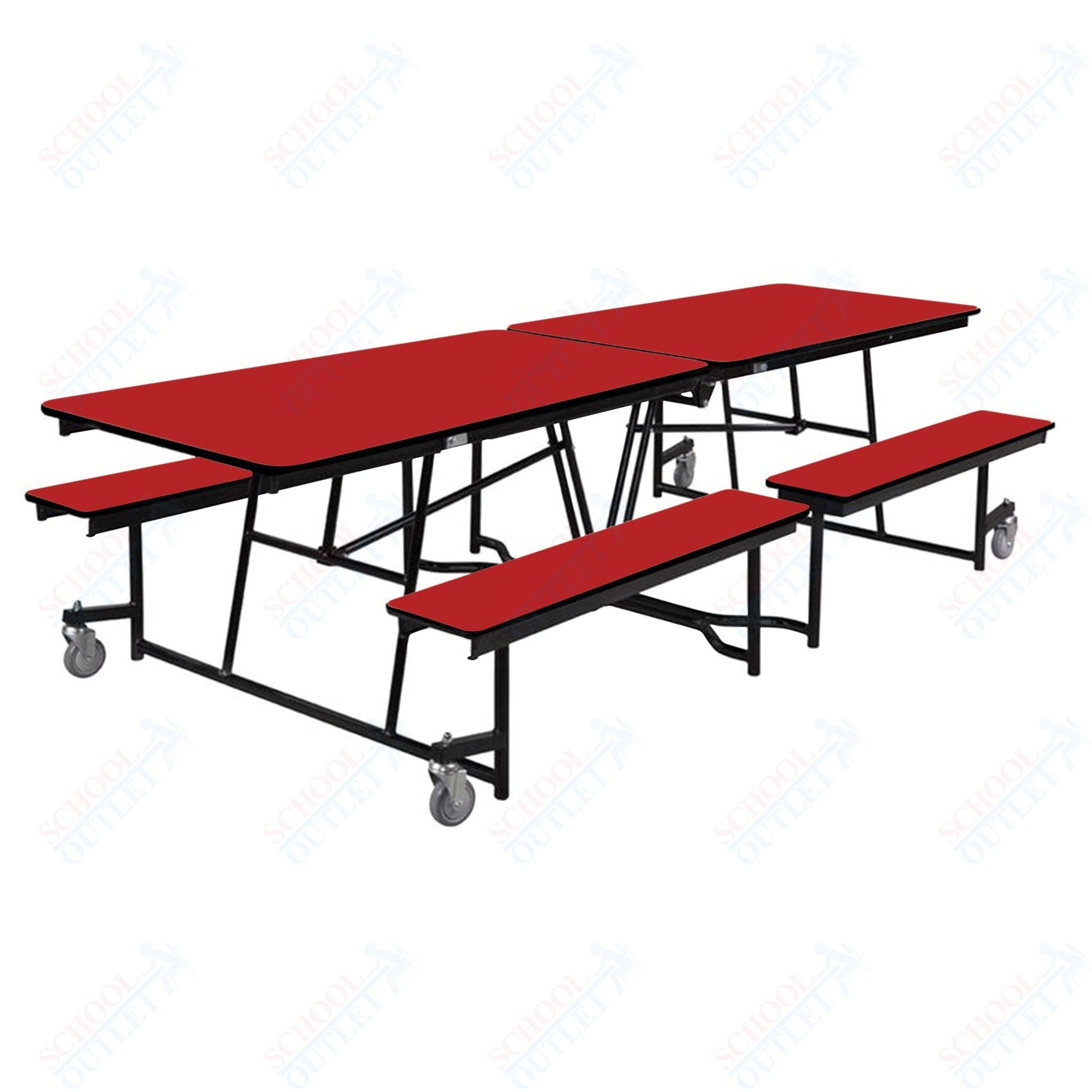 NPS Mobile Cafeteria Table - 30" W x 10' L - Seats 8 - 12 (National Public Seating NPS - MTFB10) - SchoolOutlet