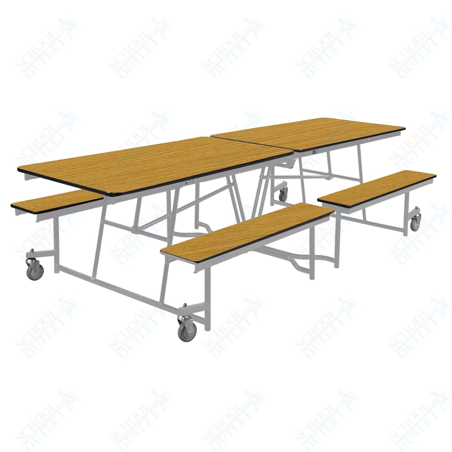 NPS Mobile Cafeteria Table - 30" W x 10' L - Seats 8 - 12 (National Public Seating NPS - MTFB10) - SchoolOutlet