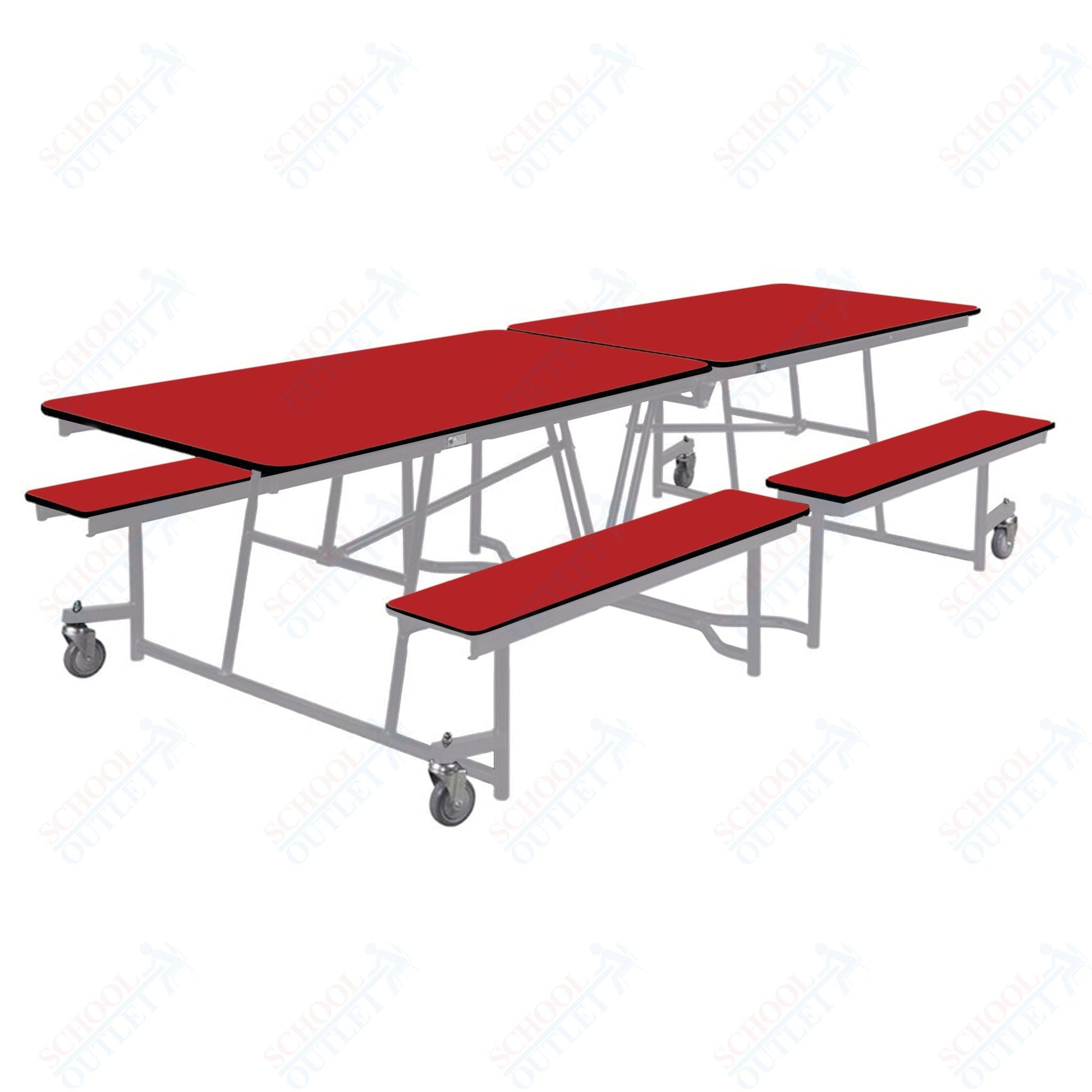 NPS Mobile Cafeteria Table - 30" W x 10' L - Seats 8 - 12 (National Public Seating NPS - MTFB10) - SchoolOutlet