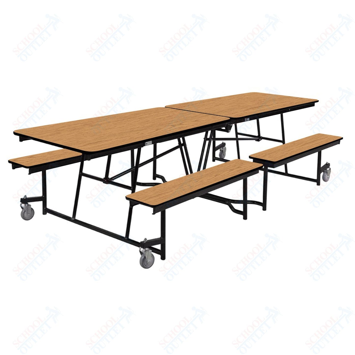 NPS Mobile Cafeteria Table - 30" W x 10' L - Seats 8 - 12 (National Public Seating NPS - MTFB10) - SchoolOutlet