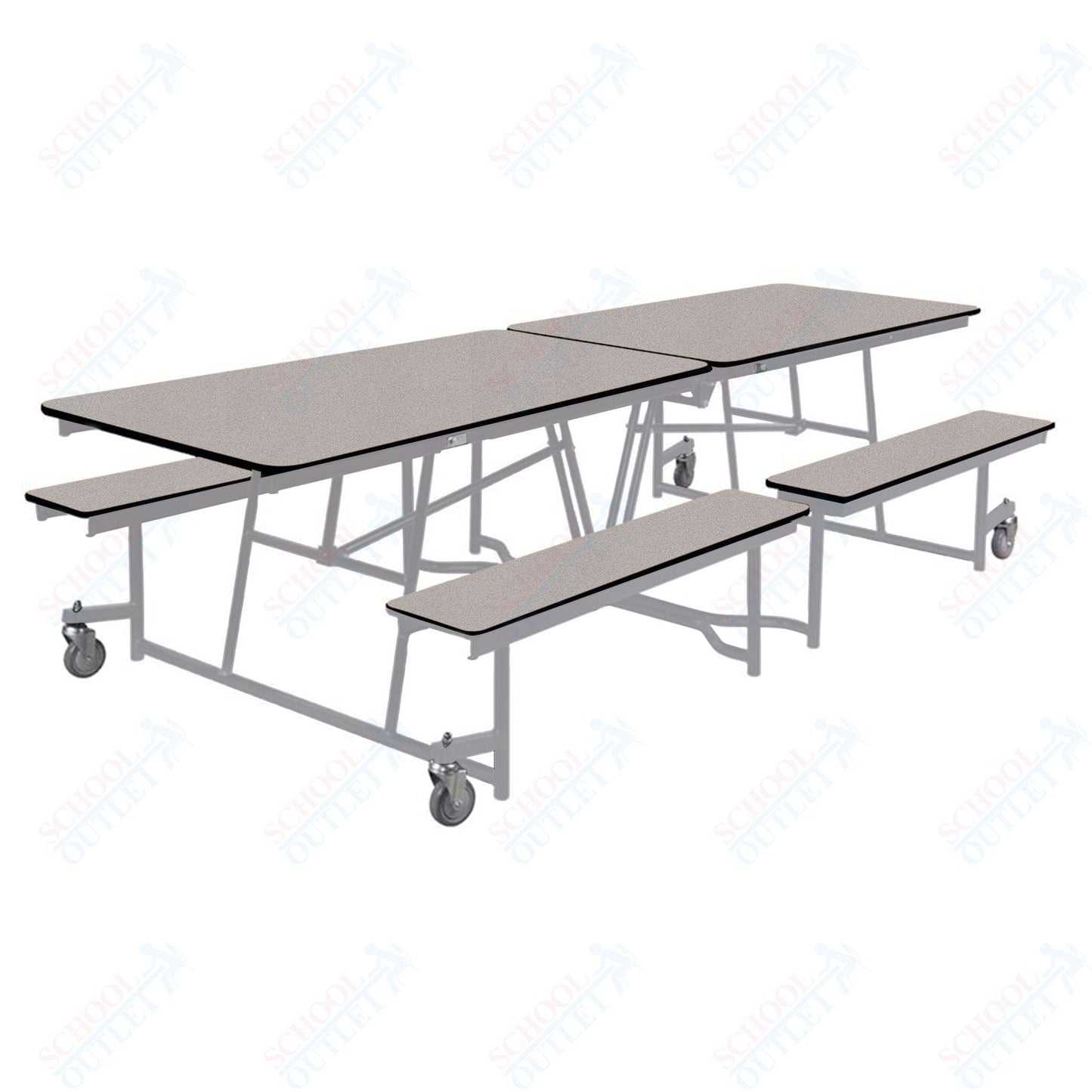 NPS Mobile Cafeteria Table - 30" W x 10' L - Seats 8 - 12 (National Public Seating NPS - MTFB10) - SchoolOutlet