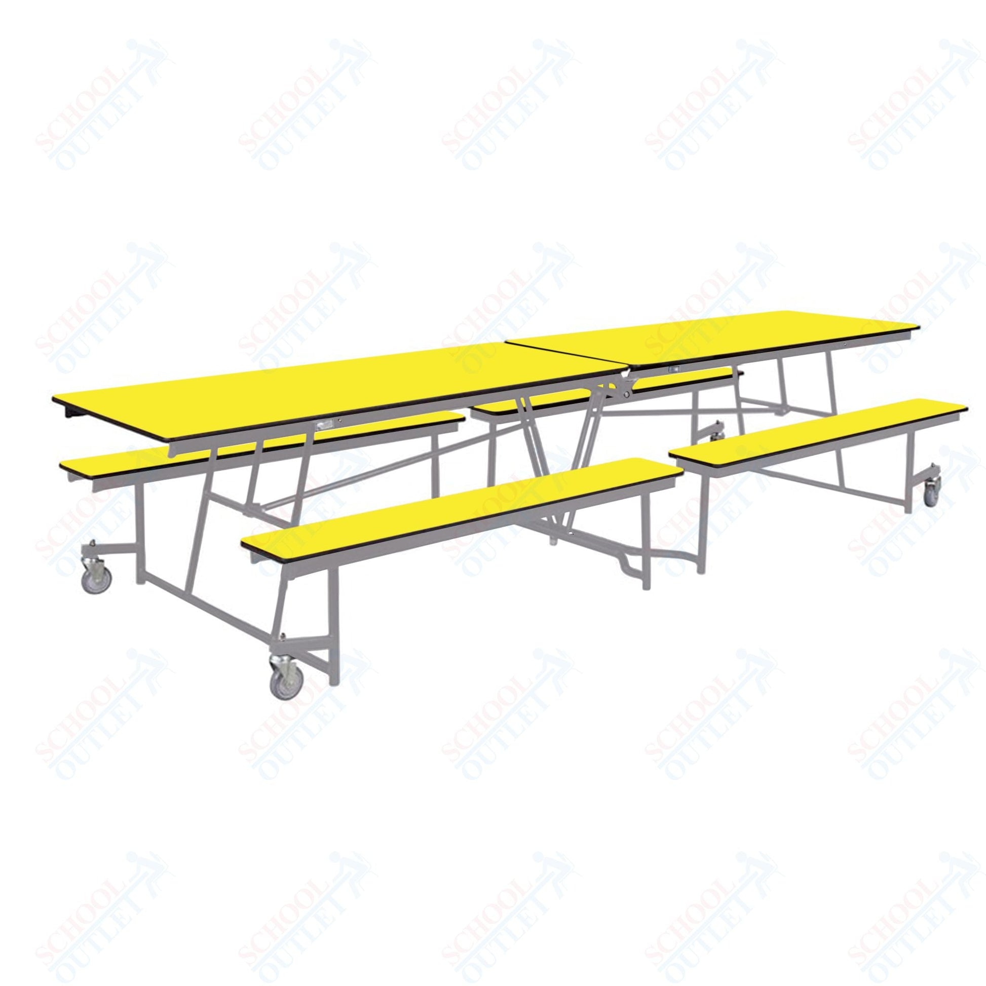 NPS Mobile Cafeteria Table - 30" W x 12' L - Seats 12 - 16 (National Public Seating NPS - MTFB12) - SchoolOutlet