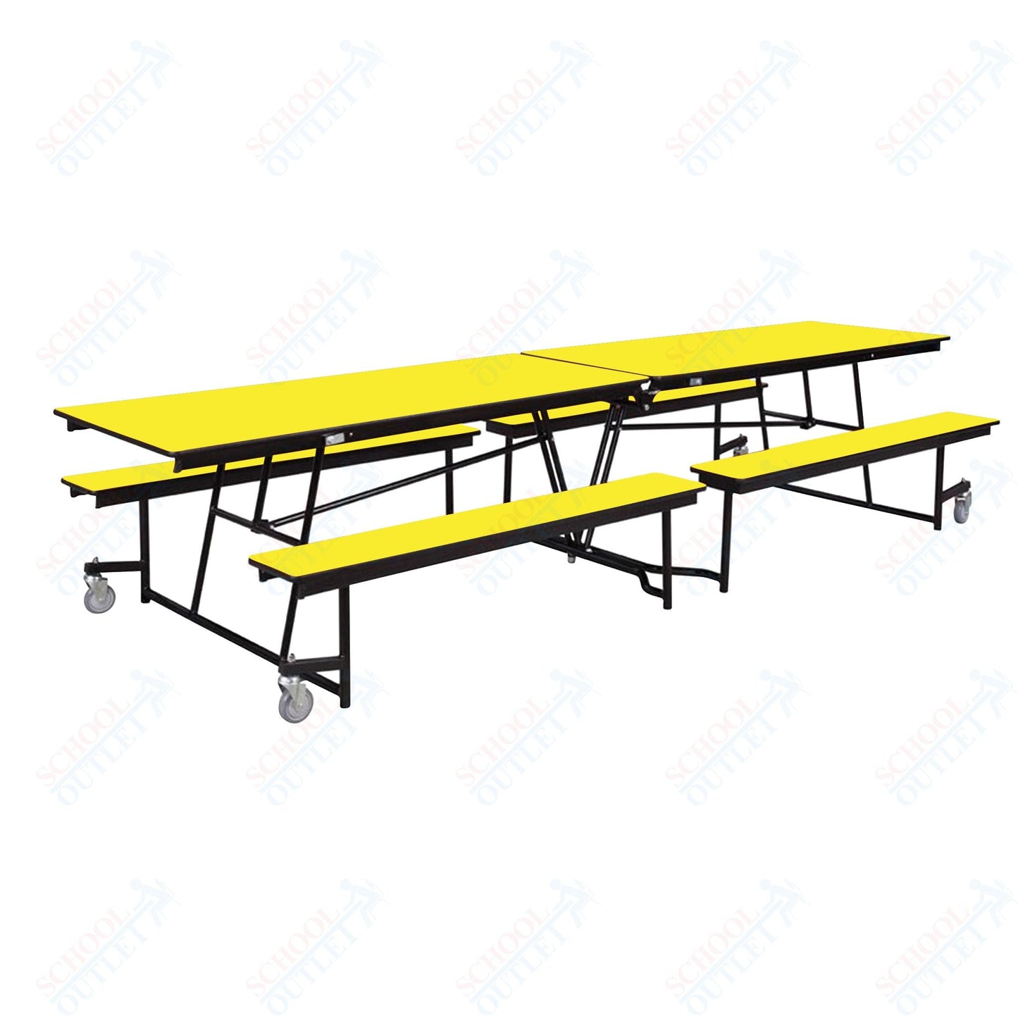 NPS Mobile Cafeteria Table - 30" W x 12' L - Seats 12 - 16 (National Public Seating NPS - MTFB12) - SchoolOutlet