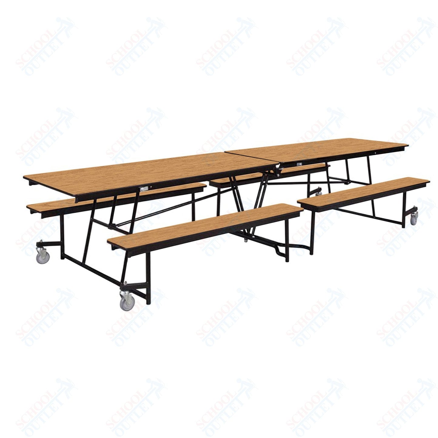 NPS Mobile Cafeteria Table - 30" W x 12' L - Seats 12 - 16 (National Public Seating NPS - MTFB12) - SchoolOutlet