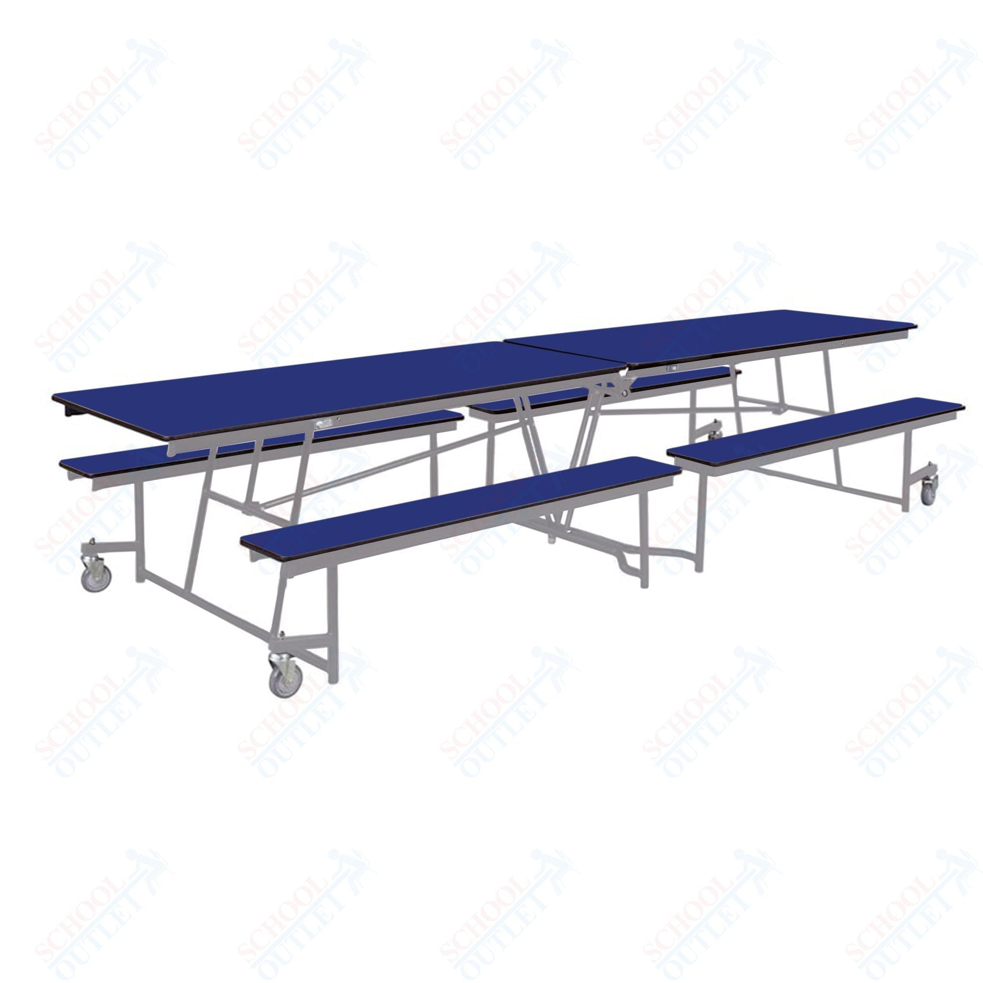 NPS Mobile Cafeteria Table - 30" W x 12' L - Seats 12 - 16 (National Public Seating NPS - MTFB12) - SchoolOutlet