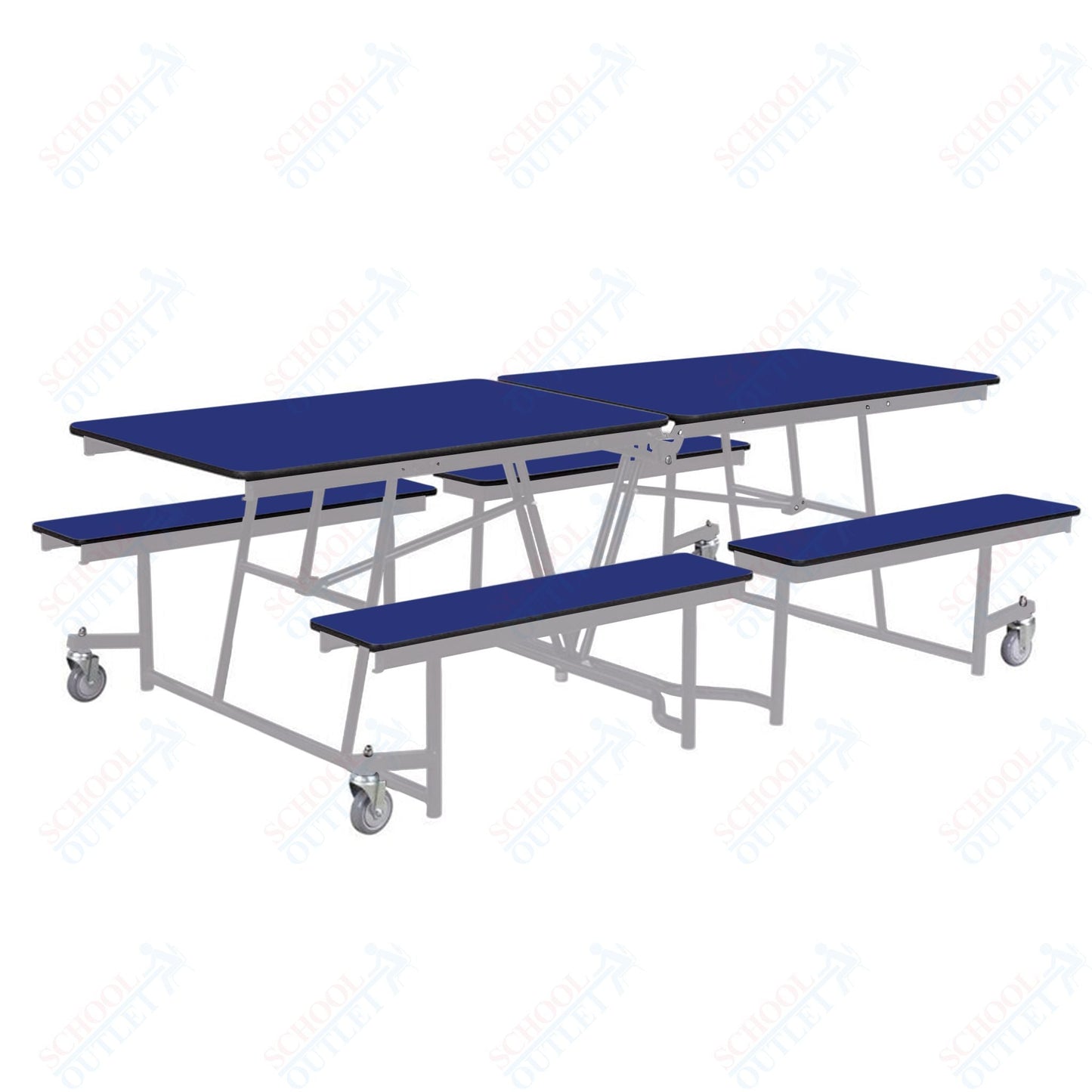 NPS Mobile Cafeteria Table - 30" W x 8' L - Seats 8 - 12 (National Public Seating NPS - MTFB8) - SchoolOutlet