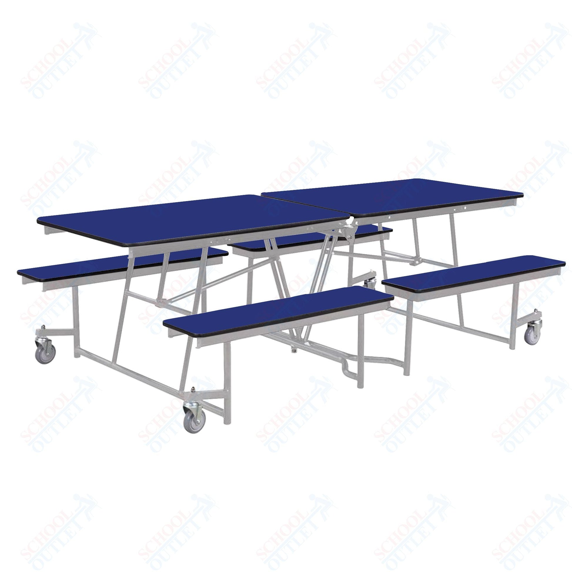 NPS Mobile Cafeteria Table - 30" W x 8' L - Seats 8 - 12 (National Public Seating NPS - MTFB8) - SchoolOutlet