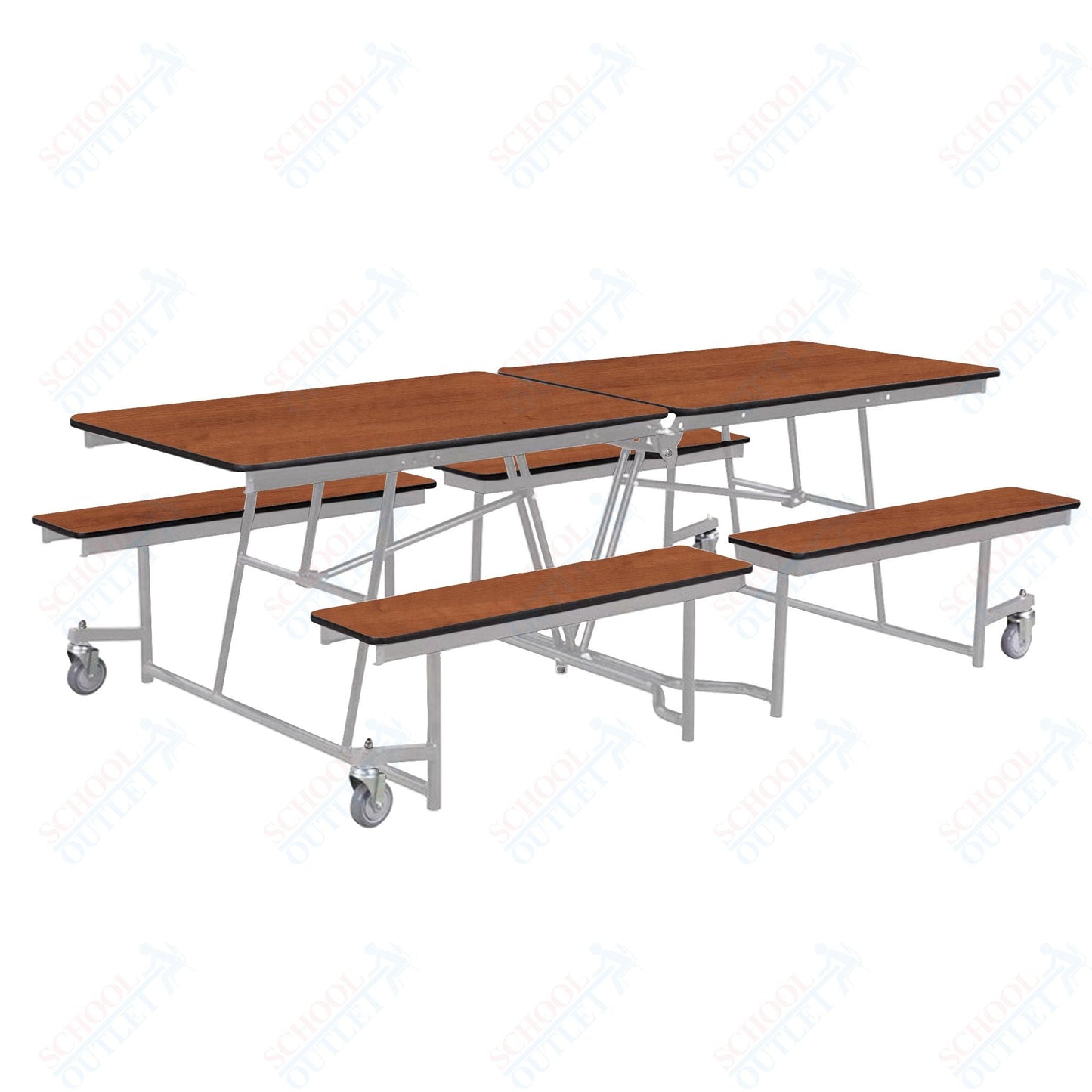 NPS Mobile Cafeteria Table - 30" W x 8' L - Seats 8 - 12 (National Public Seating NPS - MTFB8) - SchoolOutlet