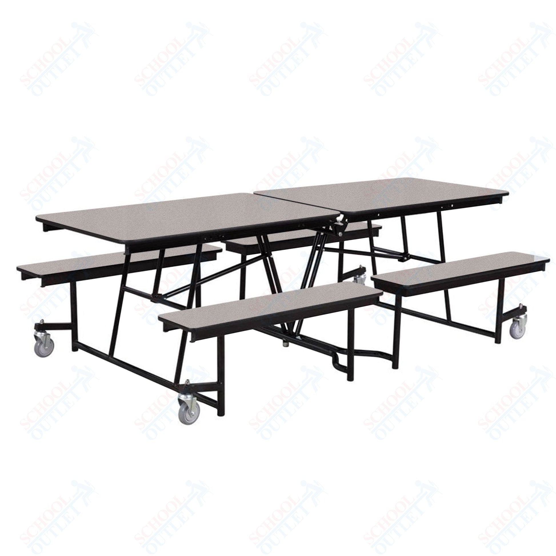 NPS Mobile Cafeteria Table - 30" W x 8' L - Seats 8 - 12 (National Public Seating NPS - MTFB8) - SchoolOutlet