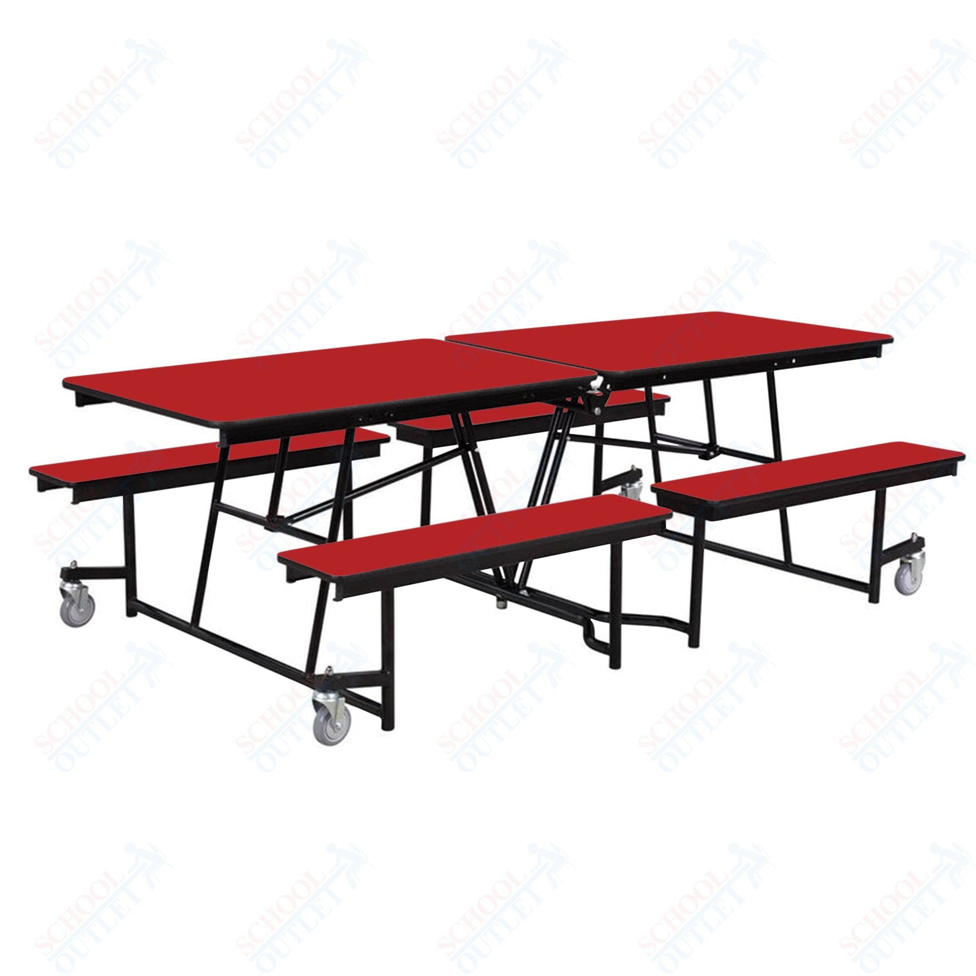 NPS Mobile Cafeteria Table - 30" W x 8' L - Seats 8 - 12 (National Public Seating NPS - MTFB8) - SchoolOutlet