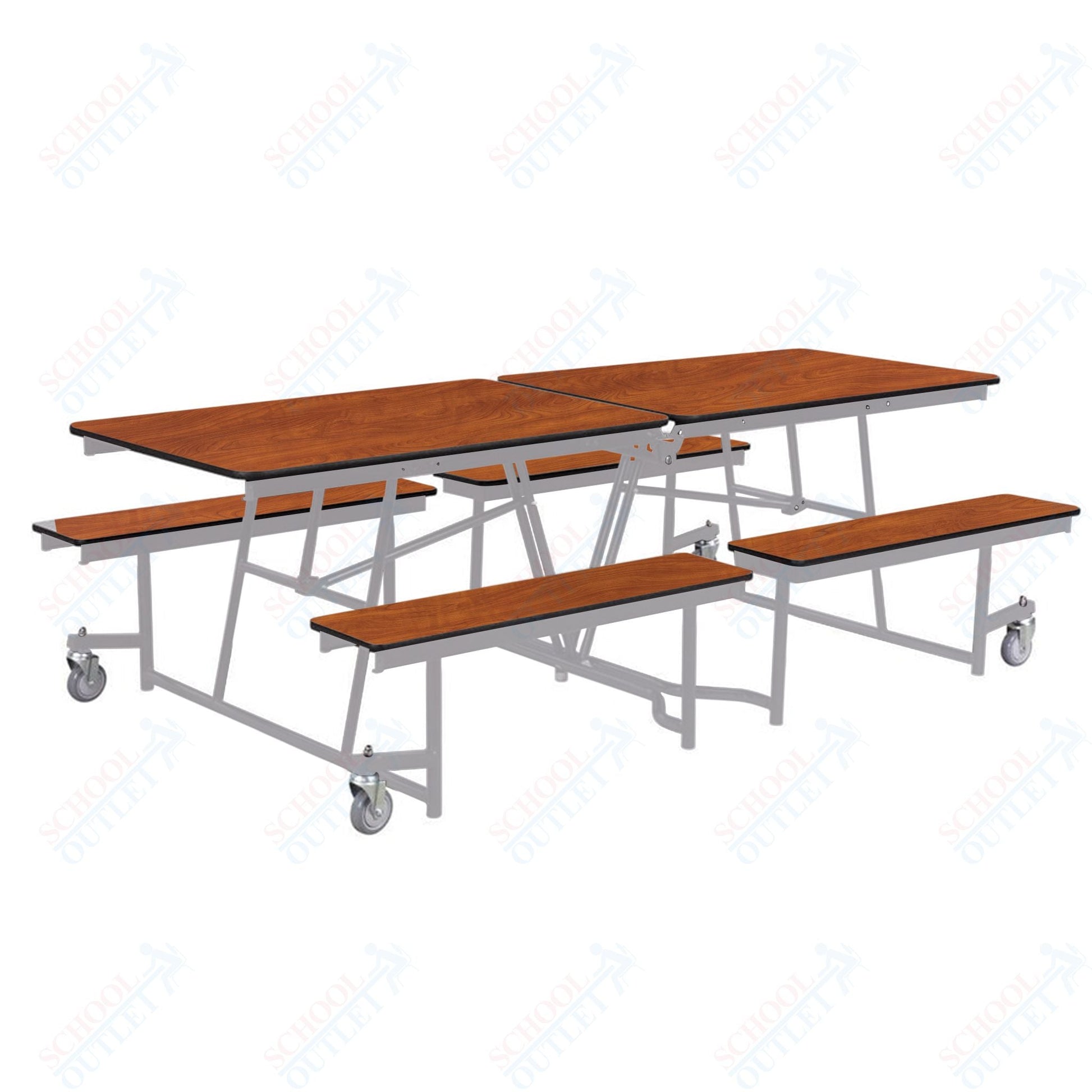 NPS Mobile Cafeteria Table - 30" W x 8' L - Seats 8 - 12 (National Public Seating NPS - MTFB8) - SchoolOutlet