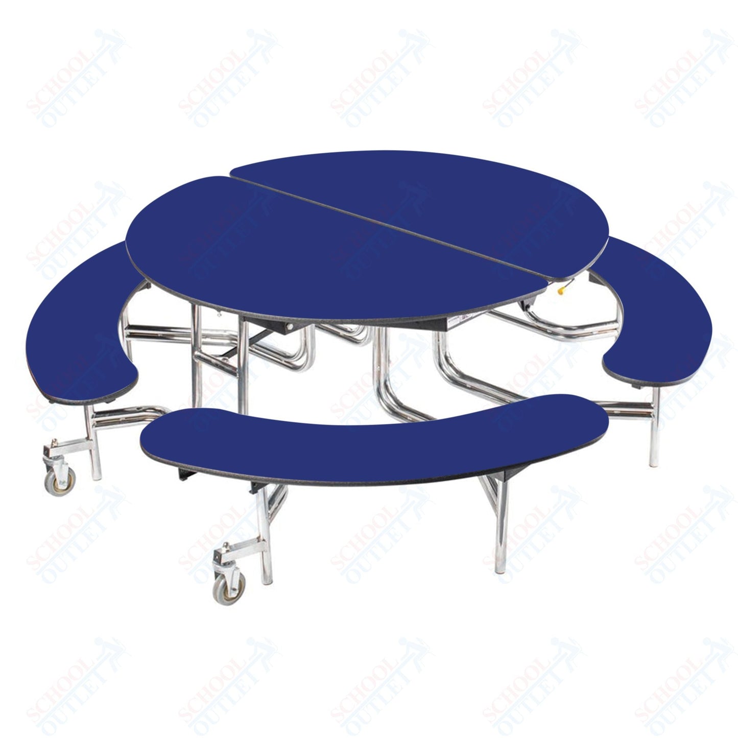 NPS Mobile Cafeteria 60" Round Bench Unit - Seats 8 - 12 (National Public Seating NPS - MTR60B) - SchoolOutlet