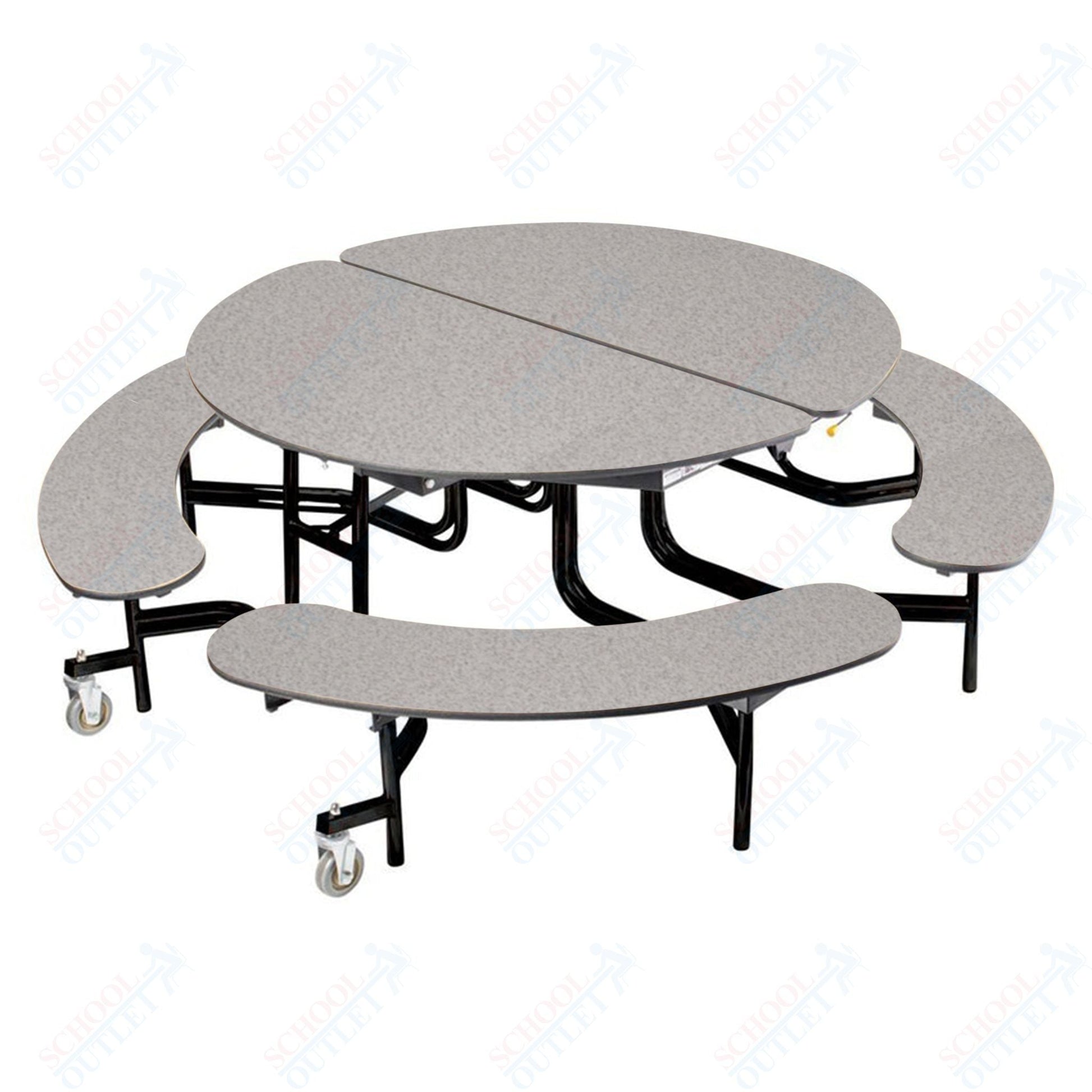 NPS Mobile Cafeteria 60" Round Bench Unit - Seats 8 - 12 (National Public Seating NPS - MTR60B) - SchoolOutlet