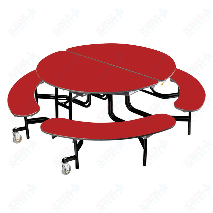 NPS Mobile Cafeteria 60" Round Bench Unit - Seats 8 - 12 (National Public Seating NPS - MTR60B) - SchoolOutlet