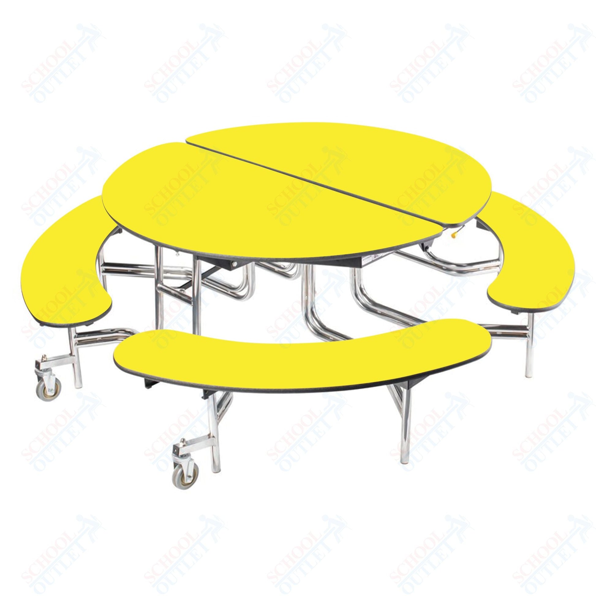 NPS Mobile Cafeteria 60" Round Bench Unit - Seats 8 - 12 (National Public Seating NPS - MTR60B) - SchoolOutlet