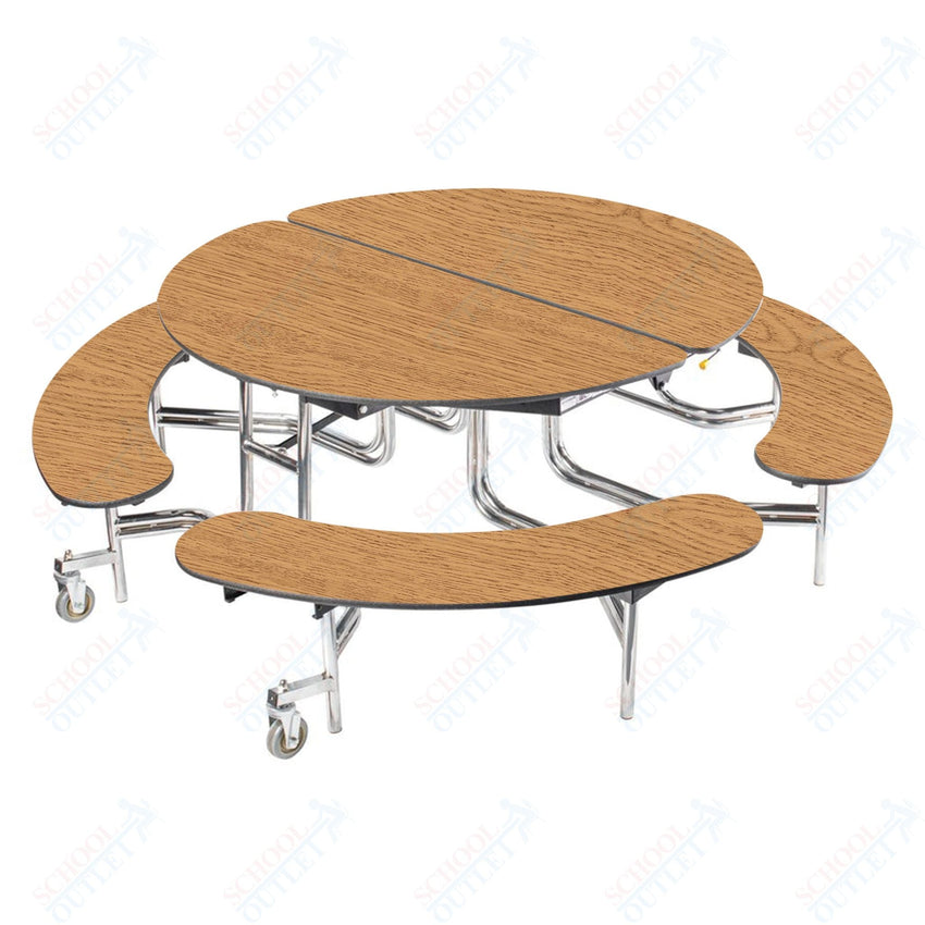 NPS Mobile Cafeteria 60" Round Bench Unit - Seats 8 - 12 (National Public Seating NPS - MTR60B) - SchoolOutlet