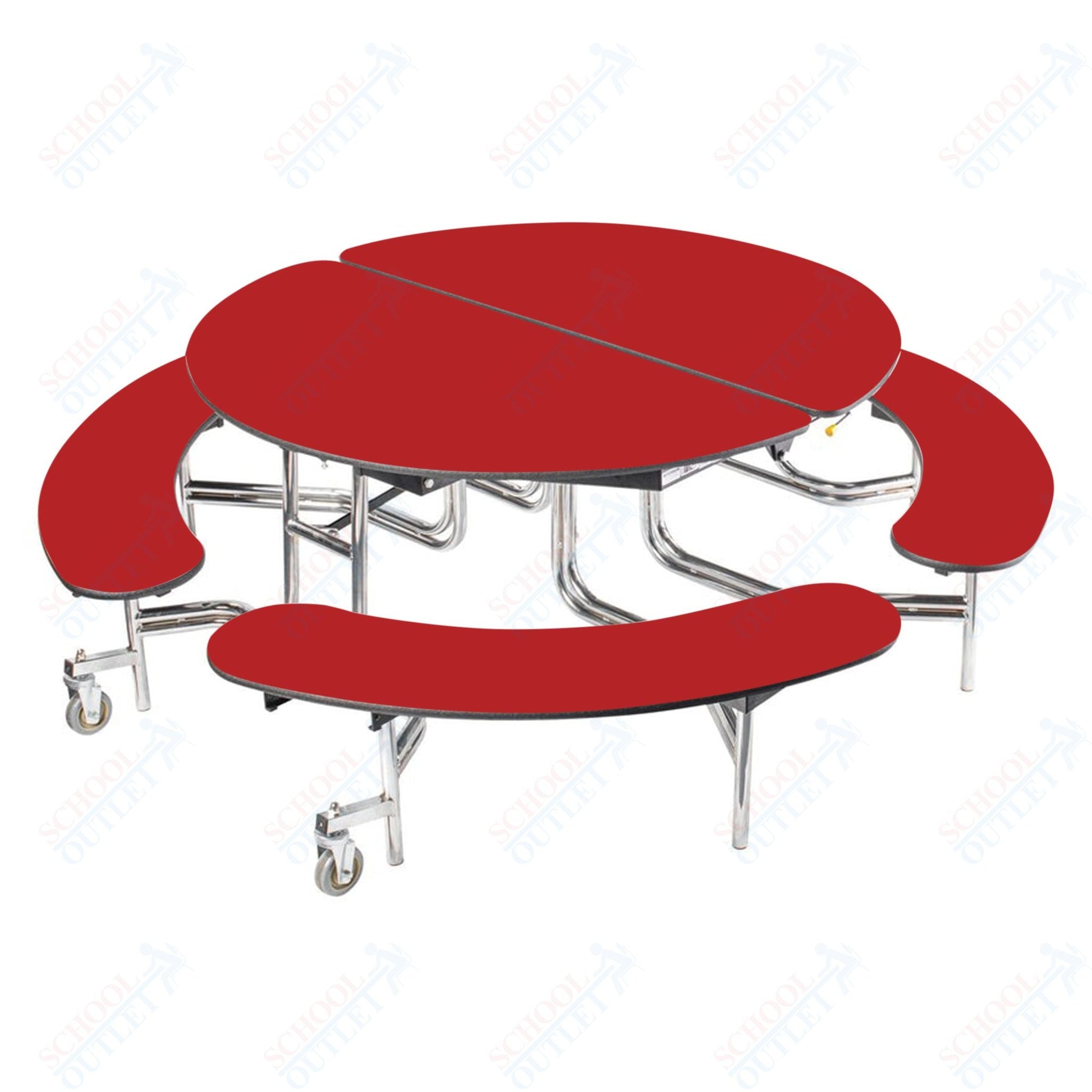 NPS Mobile Cafeteria 60" Round Bench Unit - Seats 8 - 12 (National Public Seating NPS - MTR60B) - SchoolOutlet